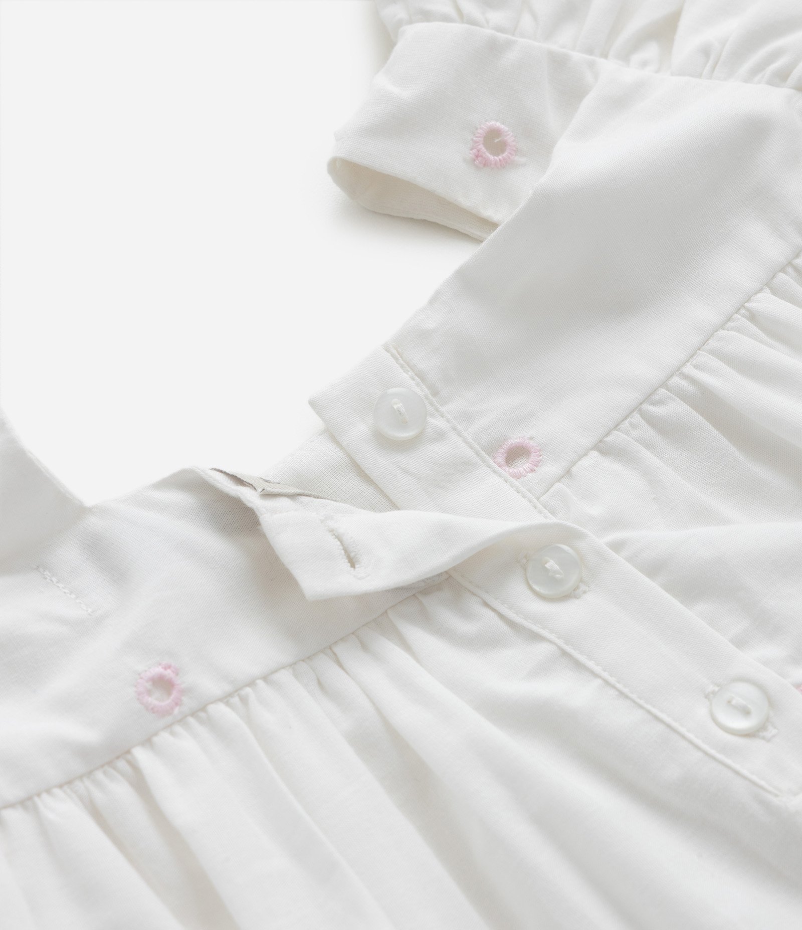 Vestido Infantil em Laise com Bordado na Barra - Tam 1 a 5 Anos Branco 4