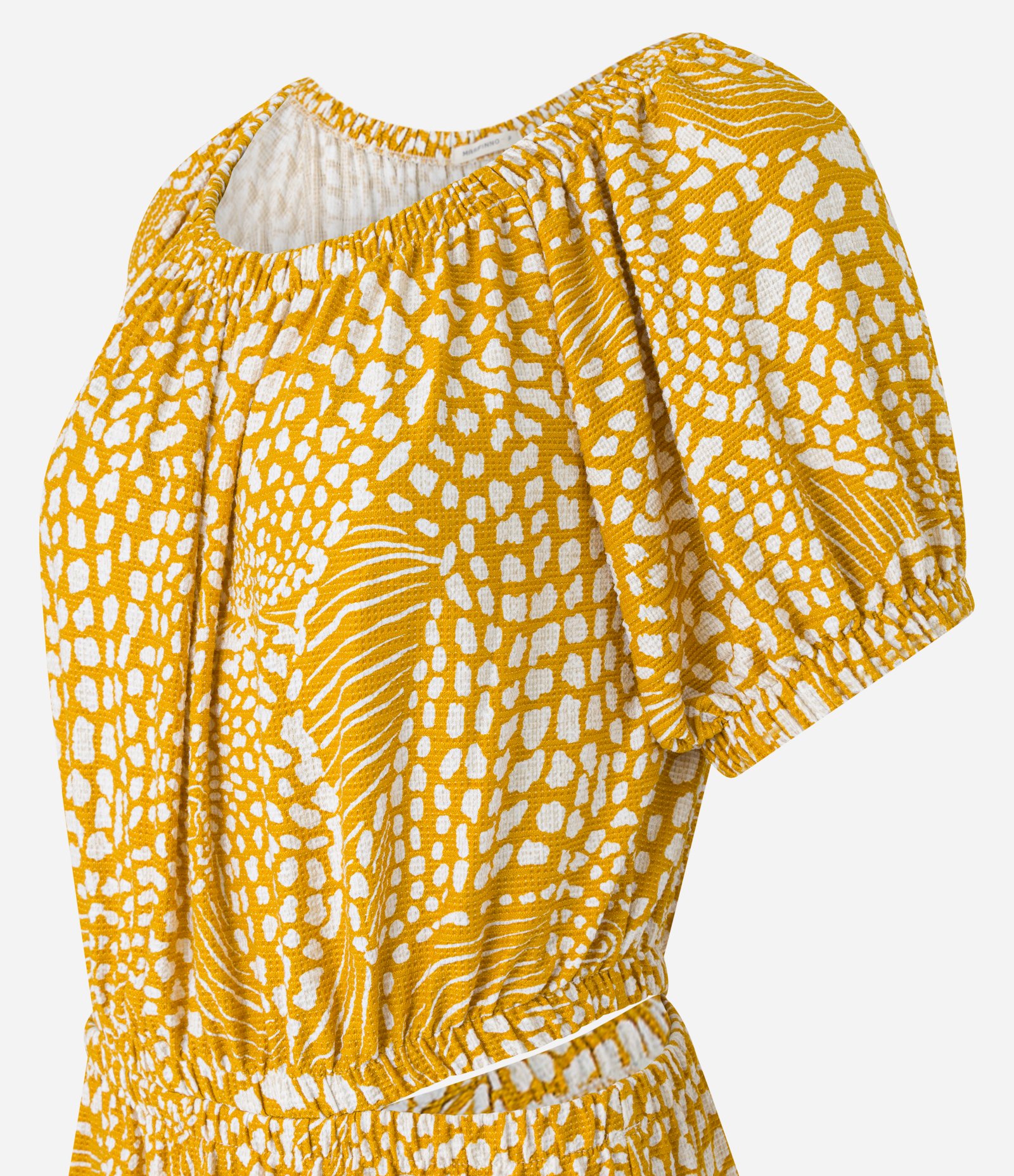 Vestido Midi Ombro a Ombro com Abertura Vazada na Lateral Amarelo 5