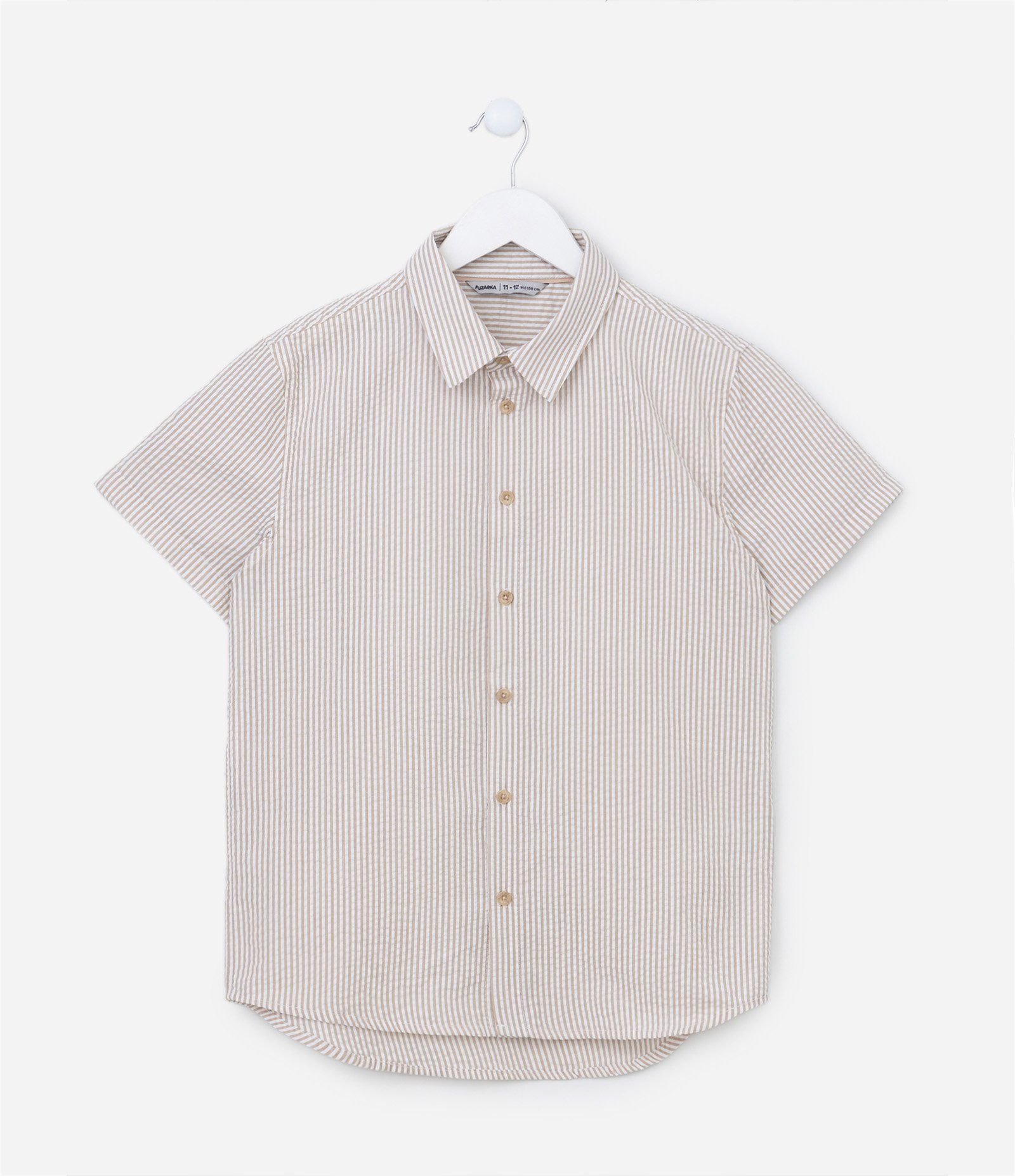 Camisa Infantil Texturizado Listras Off White 1