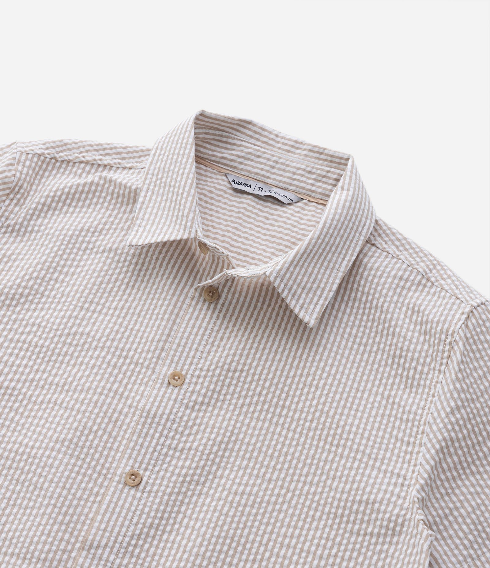 Camisa Infantil Texturizado Listras Off White 4