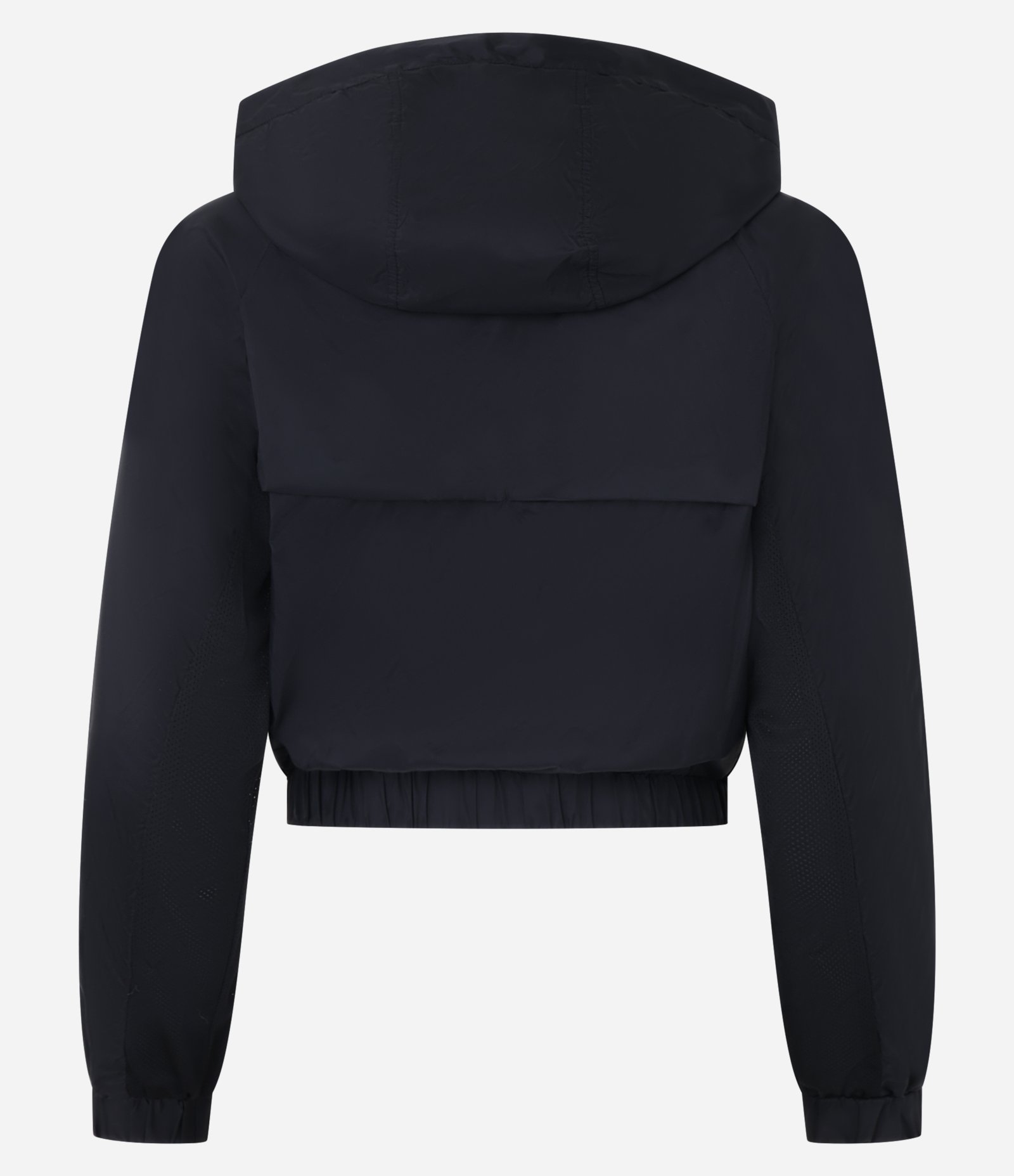 Jaqueta Corta Vento Esportiva Cropped com Saquinho Preto 6