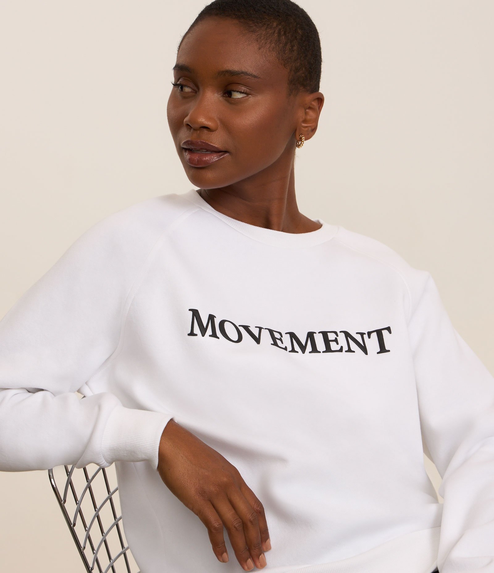 Casaco Esportivo em Algodão com Estampa Movement Branco 1