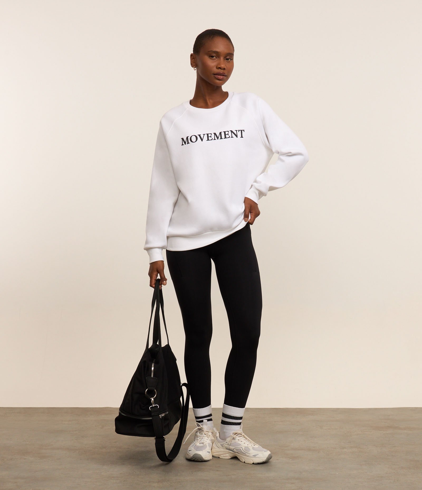 Casaco Esportivo em Algodão com Estampa Movement Branco 3