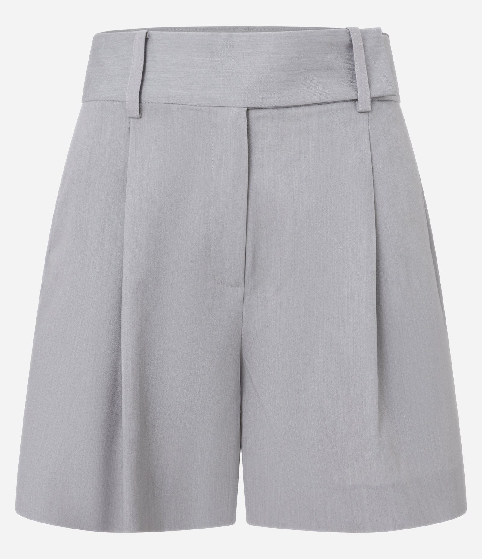 Bermuda Alfaiataria Liso com Pregas Frontais Cinza 5