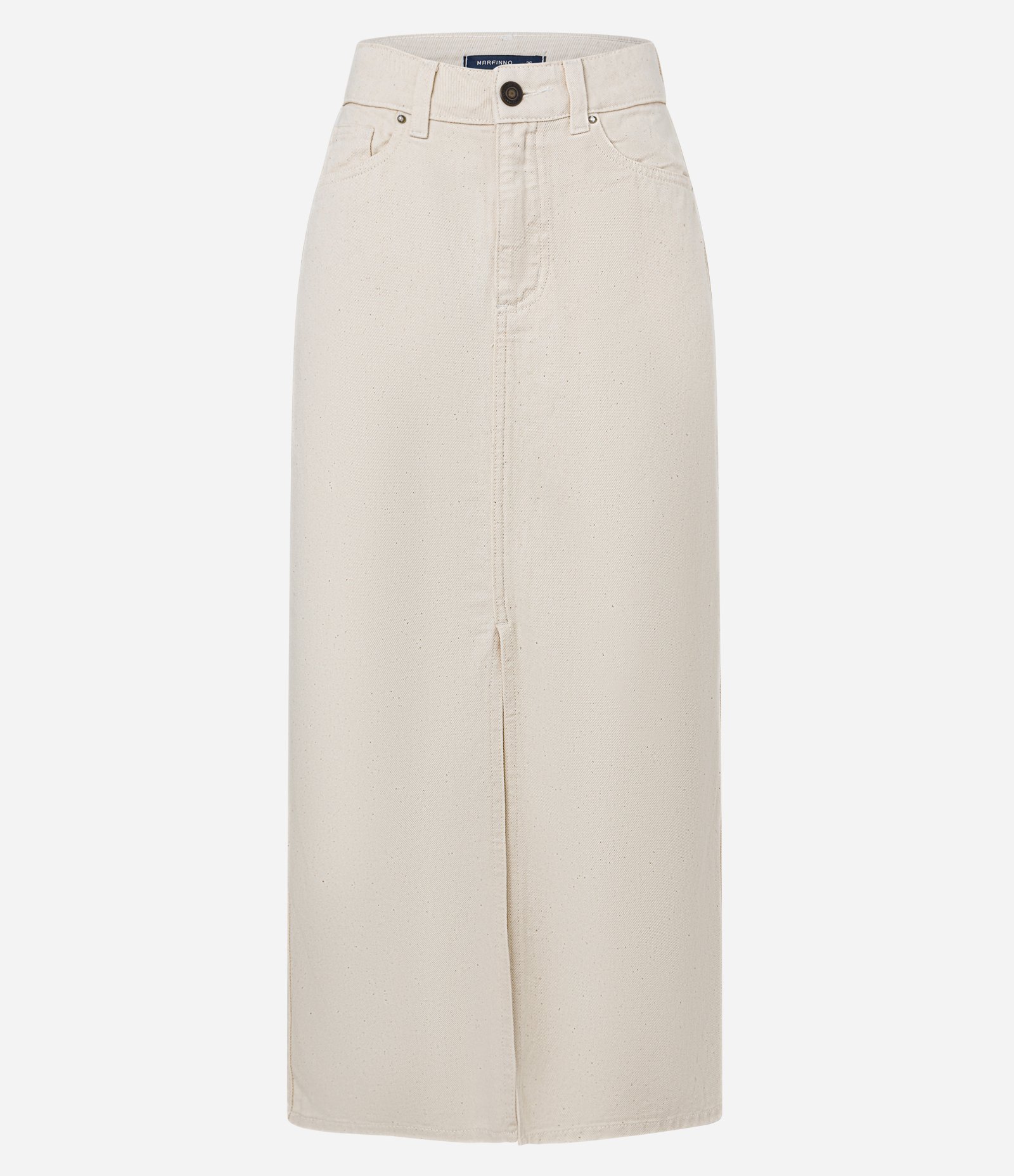 Saia New Midi em Sarja com Fenda Off White 6