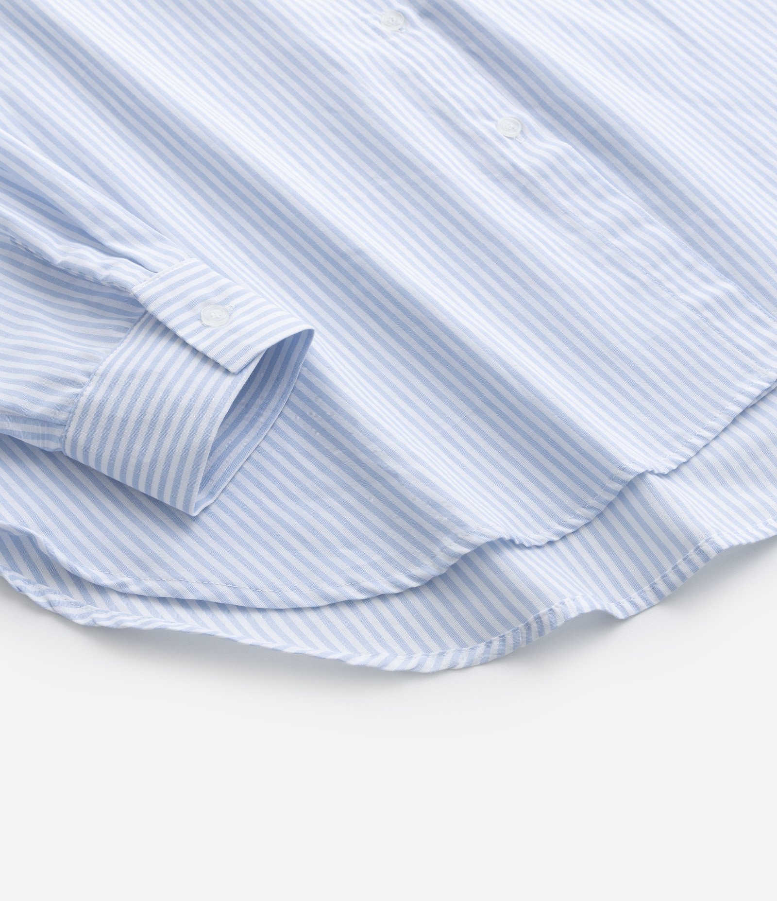 Camisa Alongada em Tricoline Listrado Curve & Plus Size Azul/Branco 7