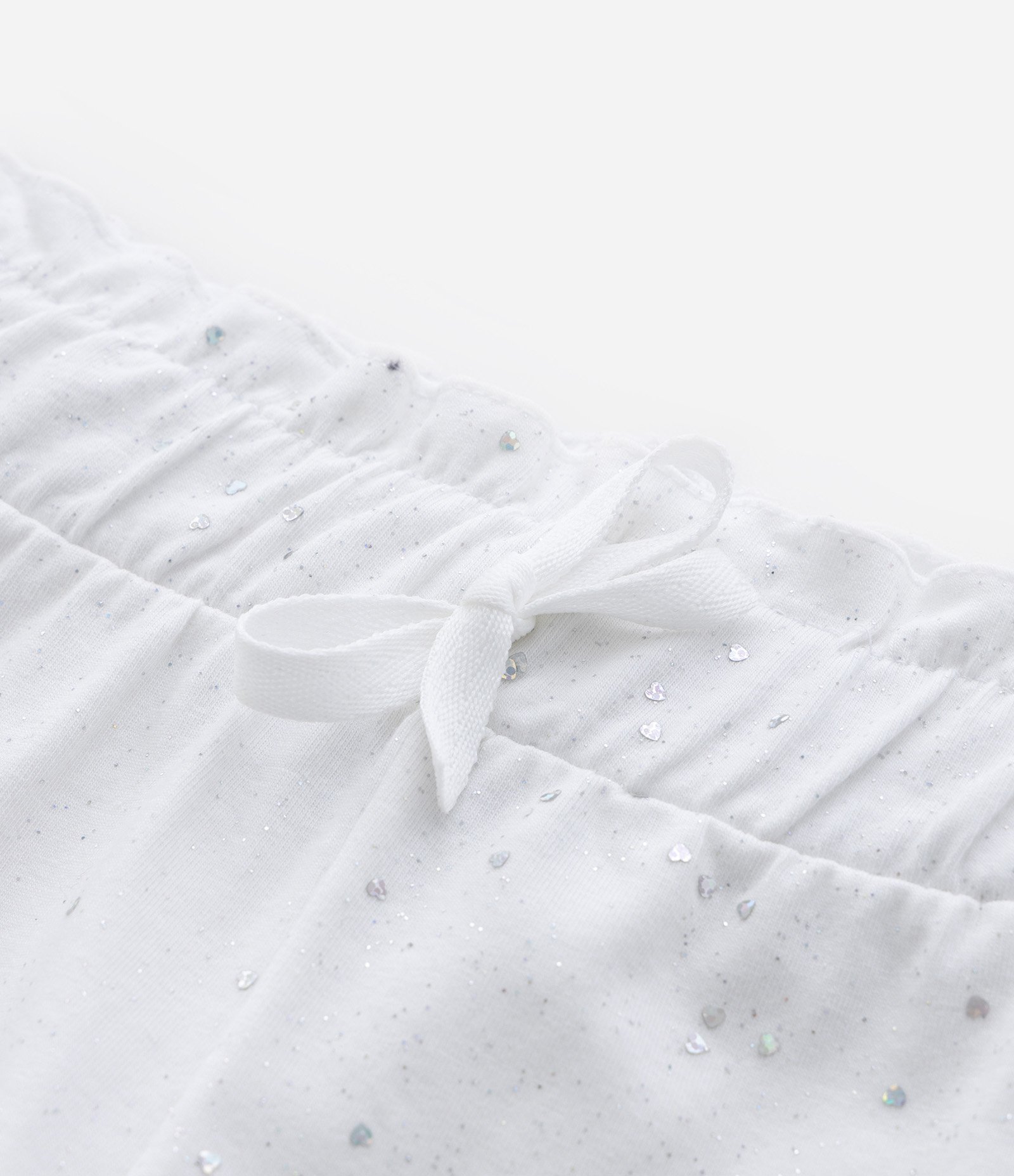 Short Clochard Infantil em Algodão com Brilhinhos - Tam 1 a 5 anos Branco Neve 5