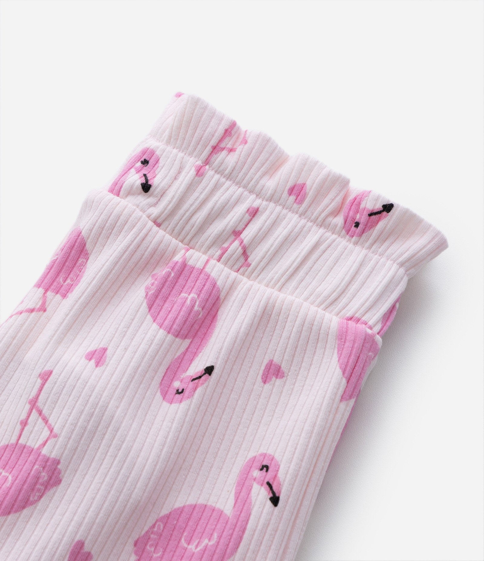 Short Infantil Canelado com Estampa Flamingos - Tam 1 a 5 Anos Rosa 4