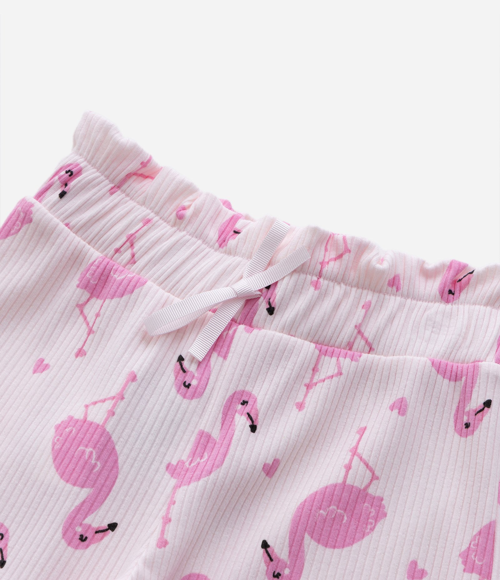 Short Infantil Canelado com Estampa Flamingos - Tam 1 a 5 Anos Rosa 5