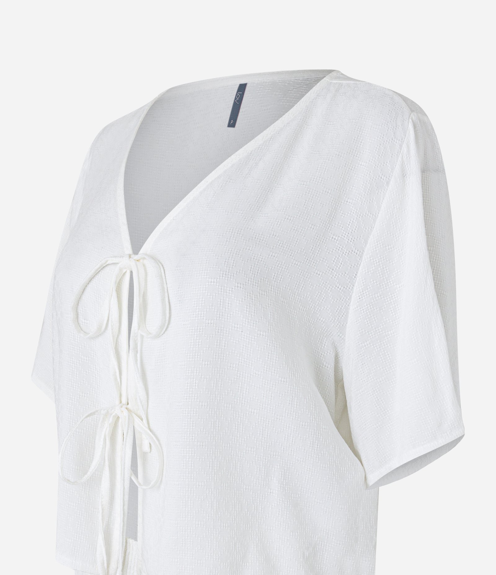 Pijama Short Doll em Viscose com Amarração Branco Neve 6