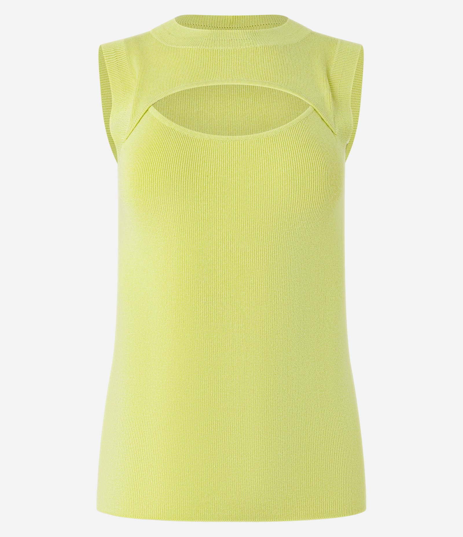 Blusa Sem Manga em Tricô com Recorte Vazado Verde 5