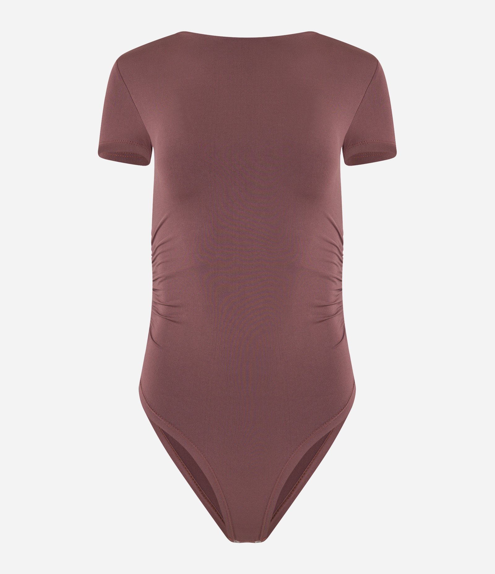 Body com Franzidos e Costas Abertas Marrom 6