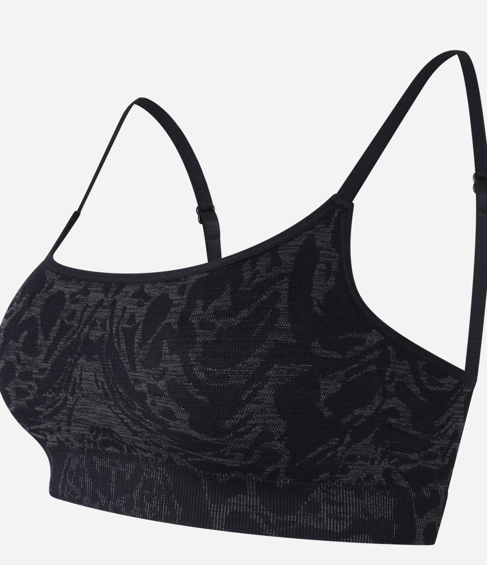 Top Esportivo Seamless com Bojo e Jacquard Animal Print Onça Preto 6