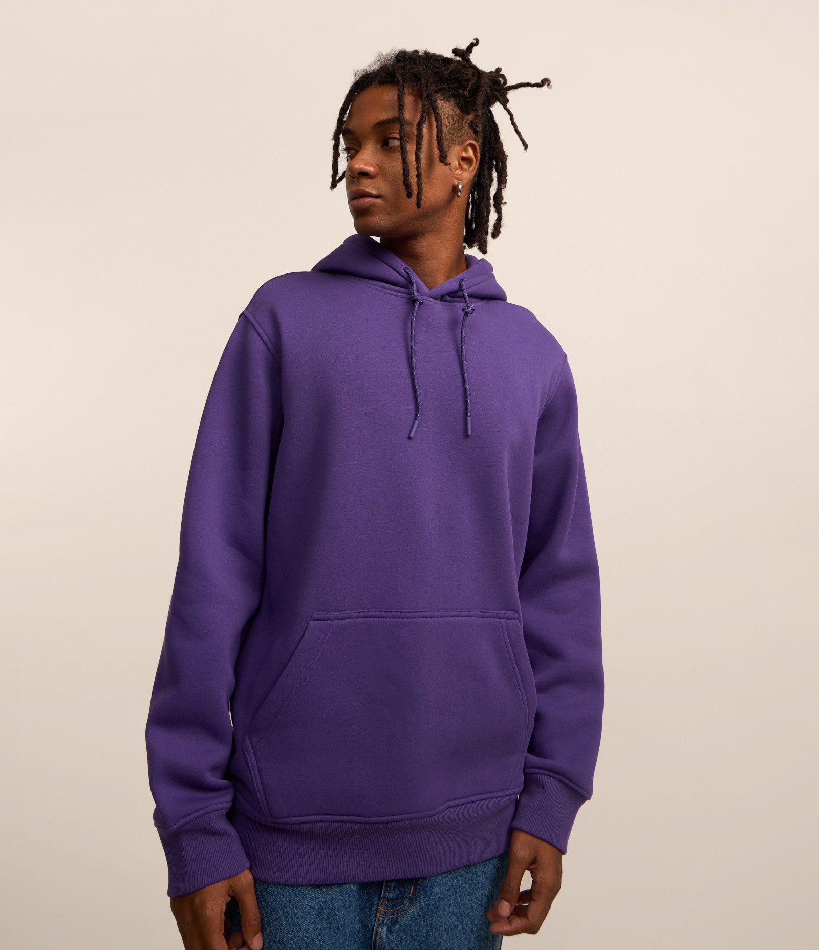 Blusão Fechado Comfort em Moletom com Capuz Roxo 1