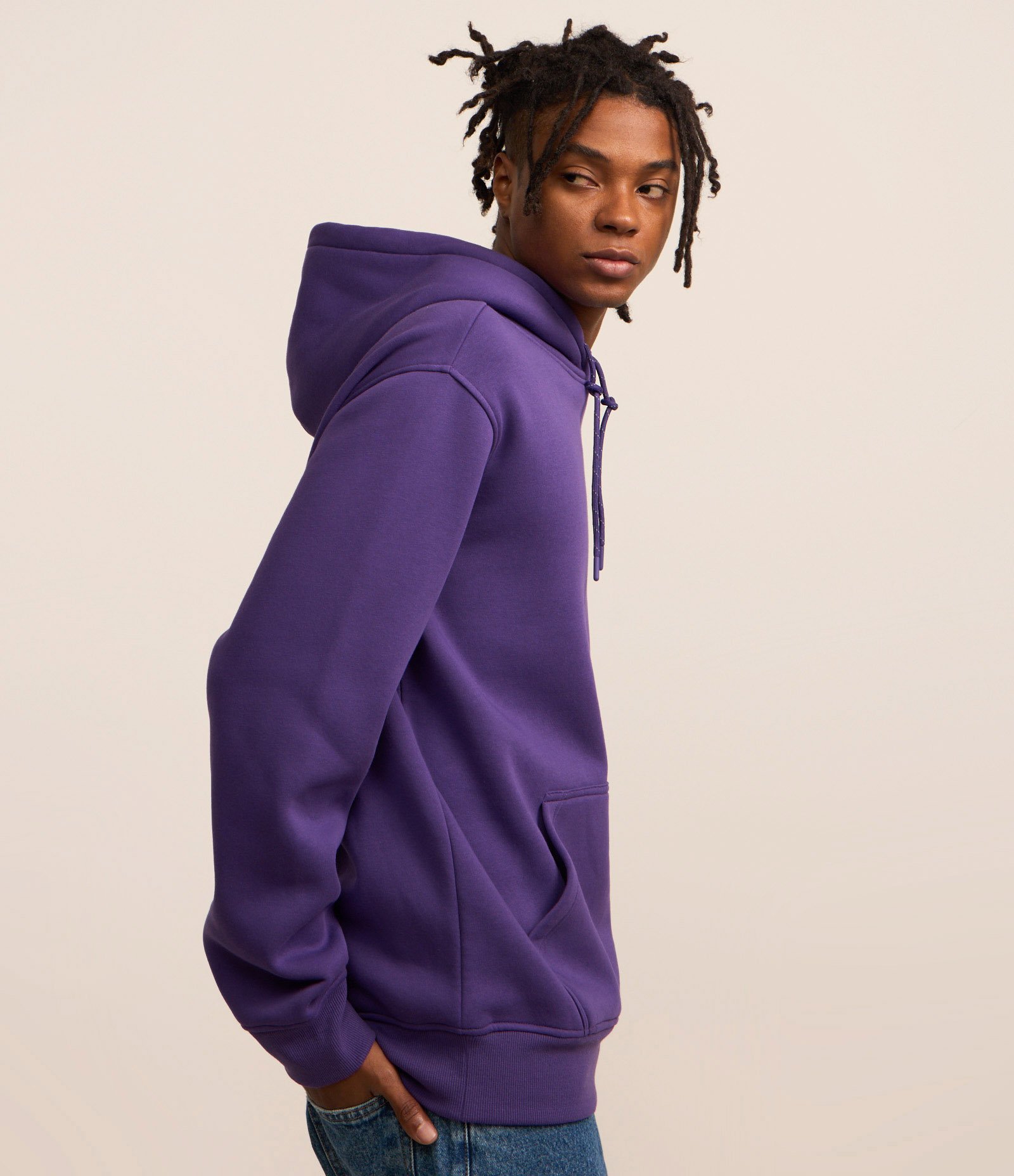 Blusão Fechado Comfort em Moletom com Capuz Roxo 3