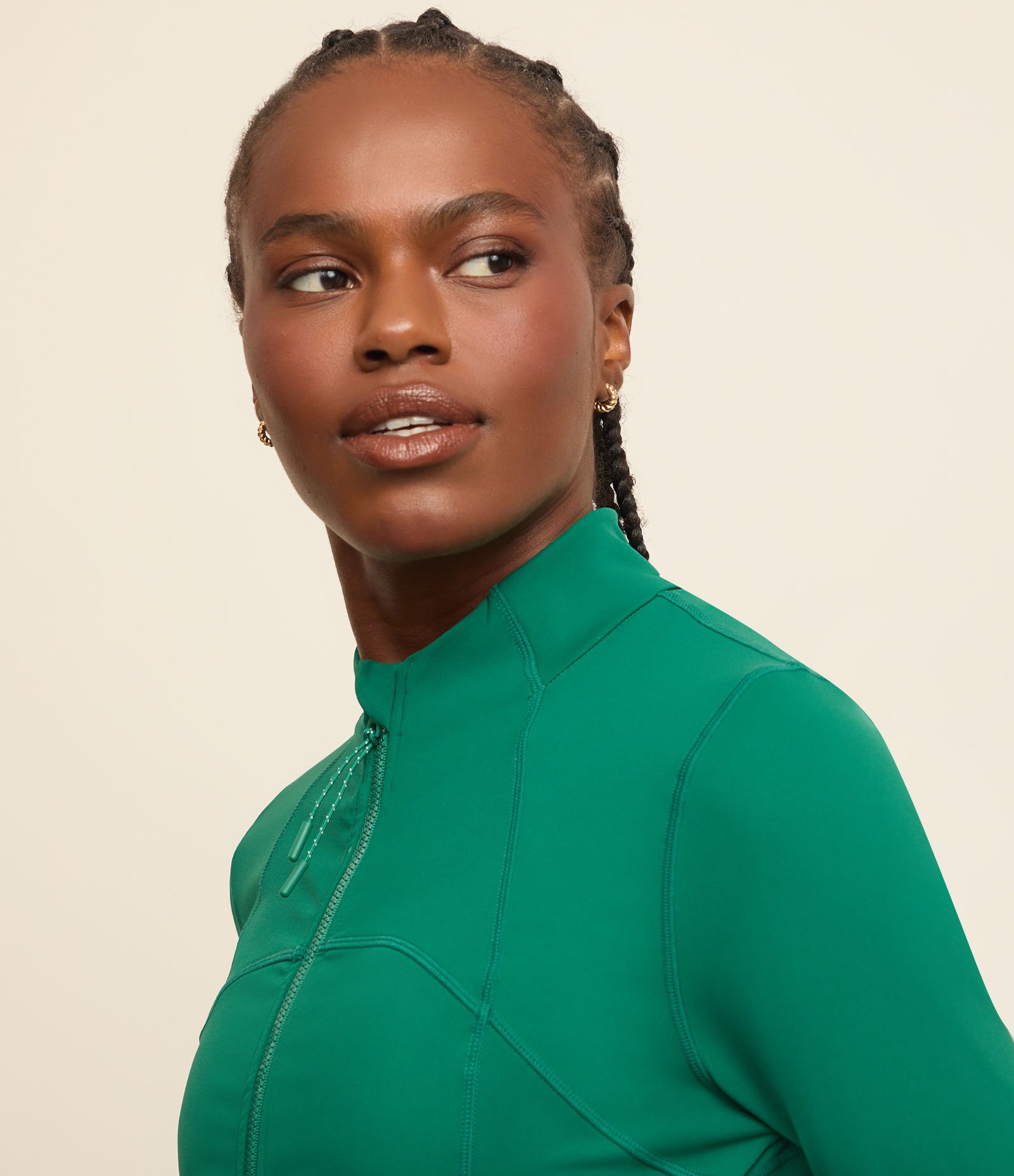 Jaqueta Esportiva em Microfibra com Recortes e Bolsos Verde 3