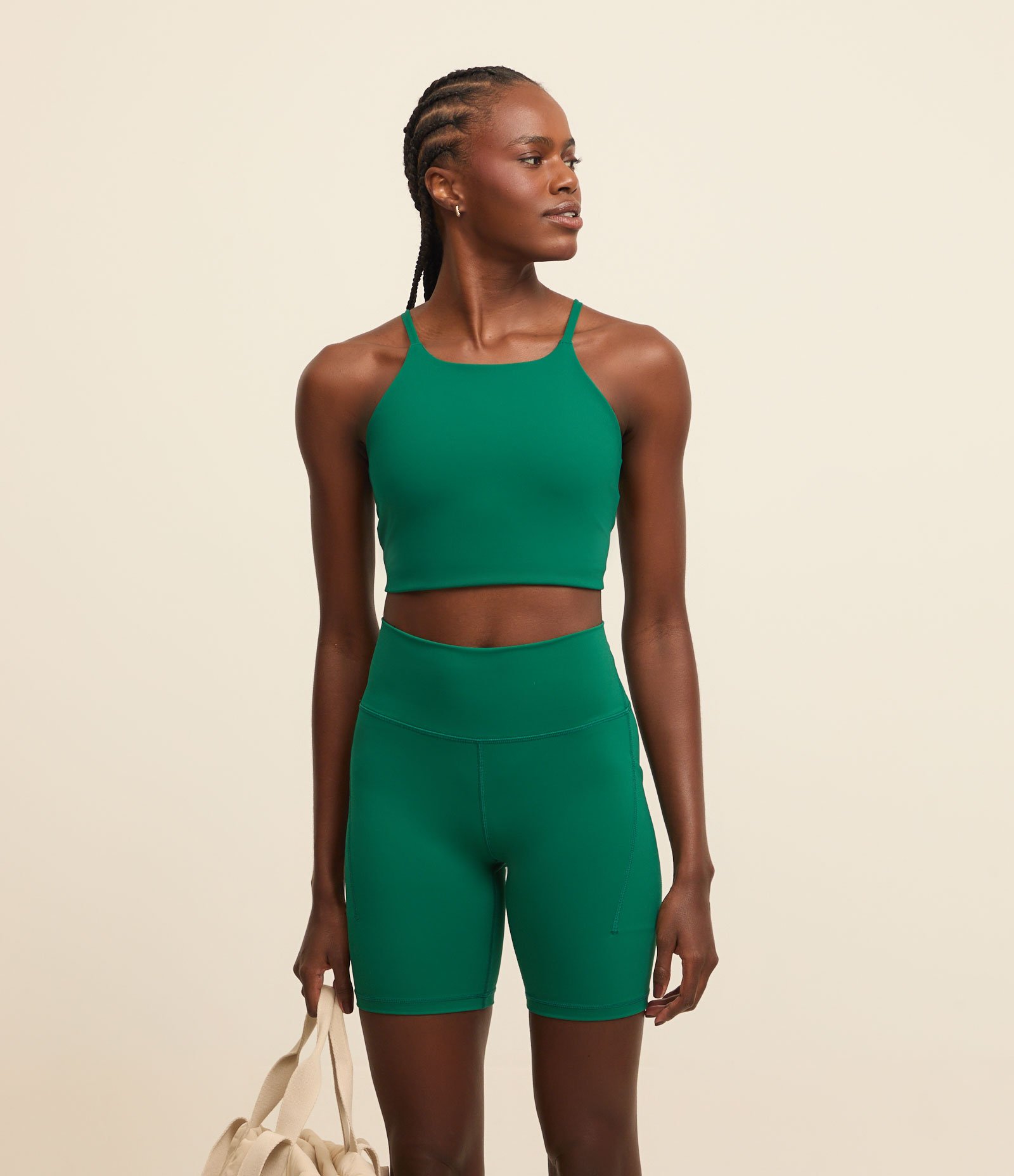 Top Esportivo Sem Bojo em Microfibra Verde 1