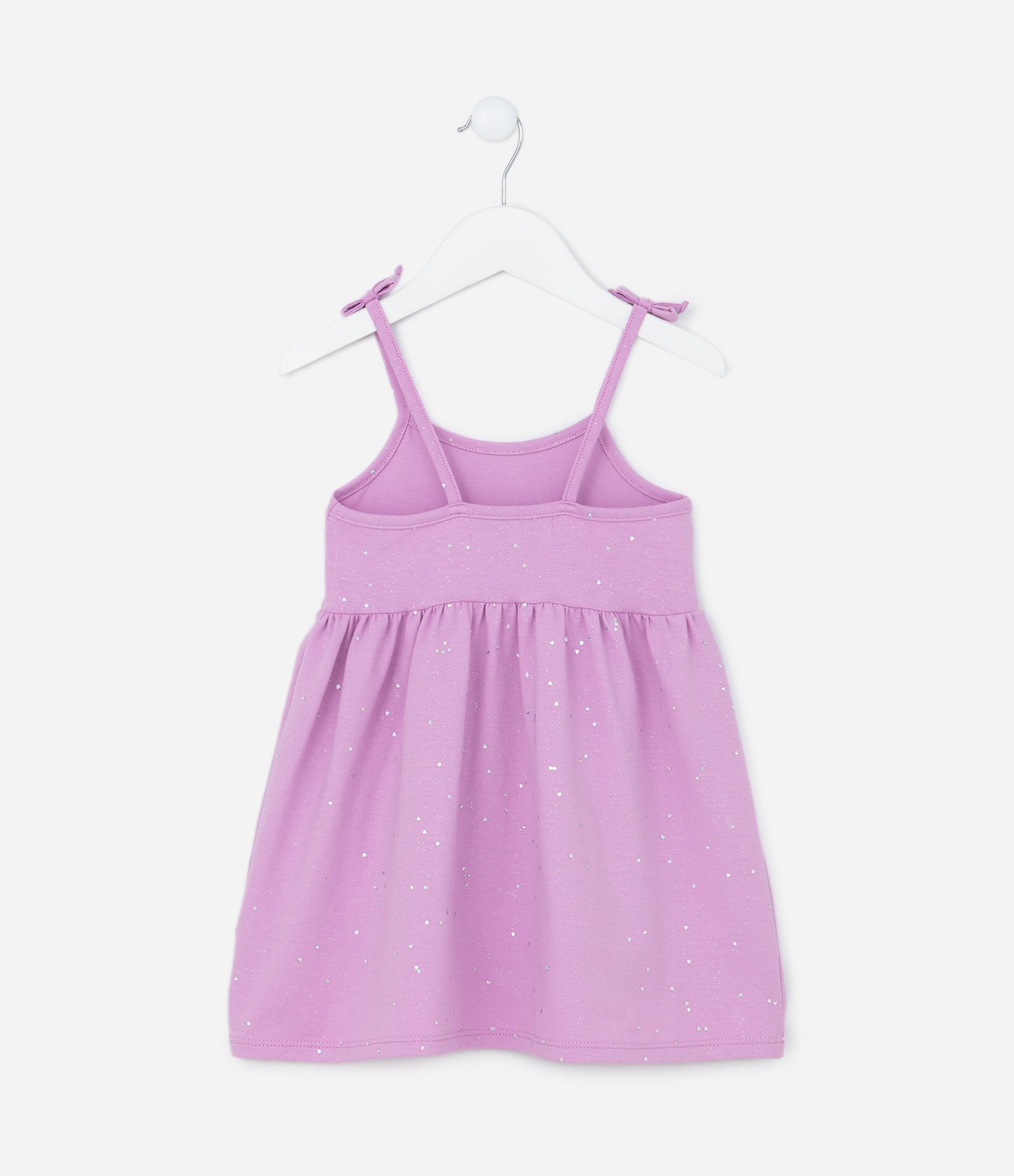 Vestido Infantil com Amarração nas Alças e Brilhos - Tam 1 a 5 Anos Roxo 2