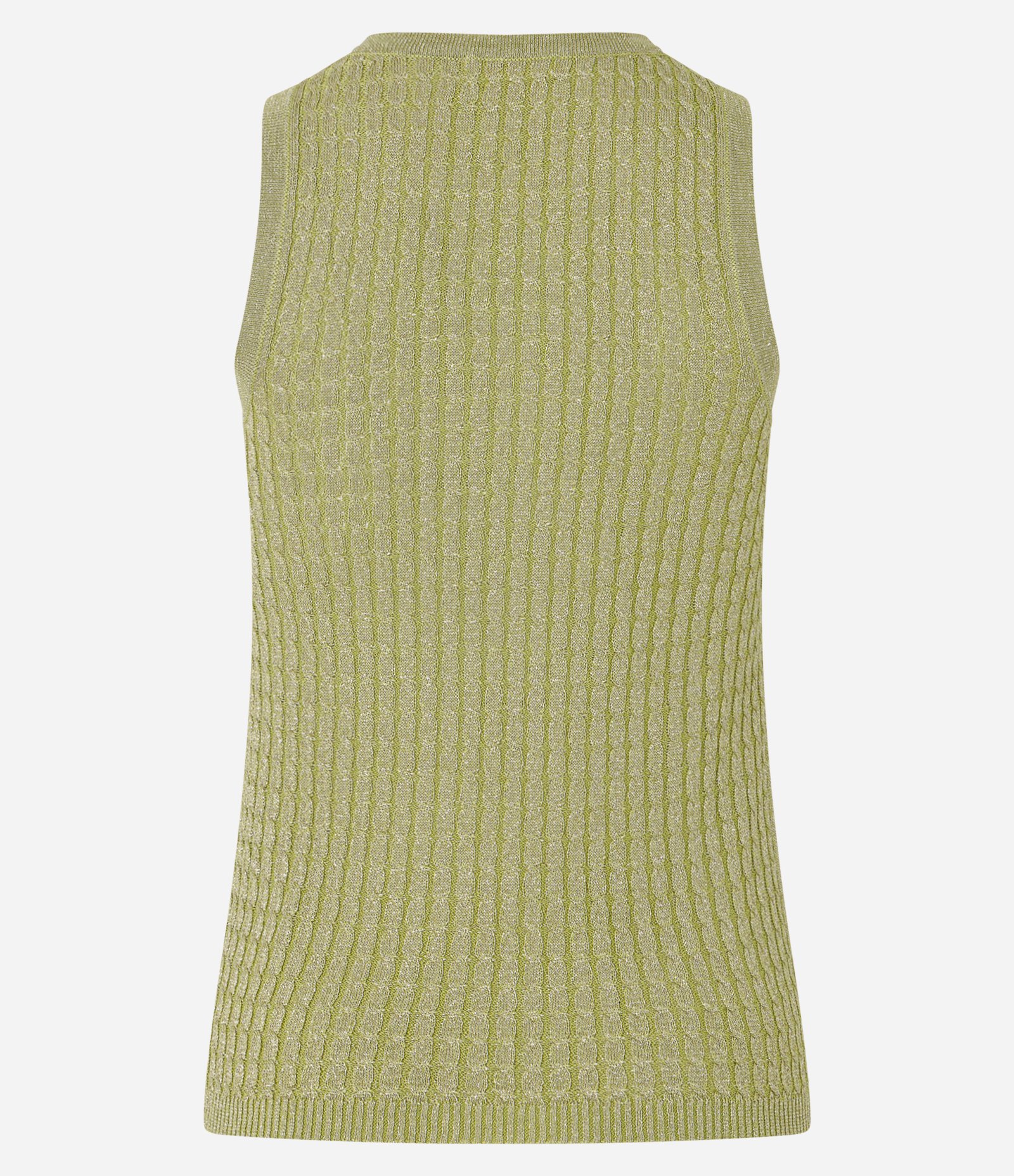 Blusa sem Manga em Tricô com Texturas Verde 7