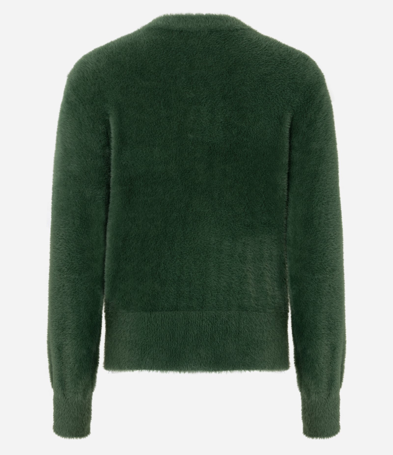 Cardigan em Poliamida Peluciada com Punhos Largos Verde 8