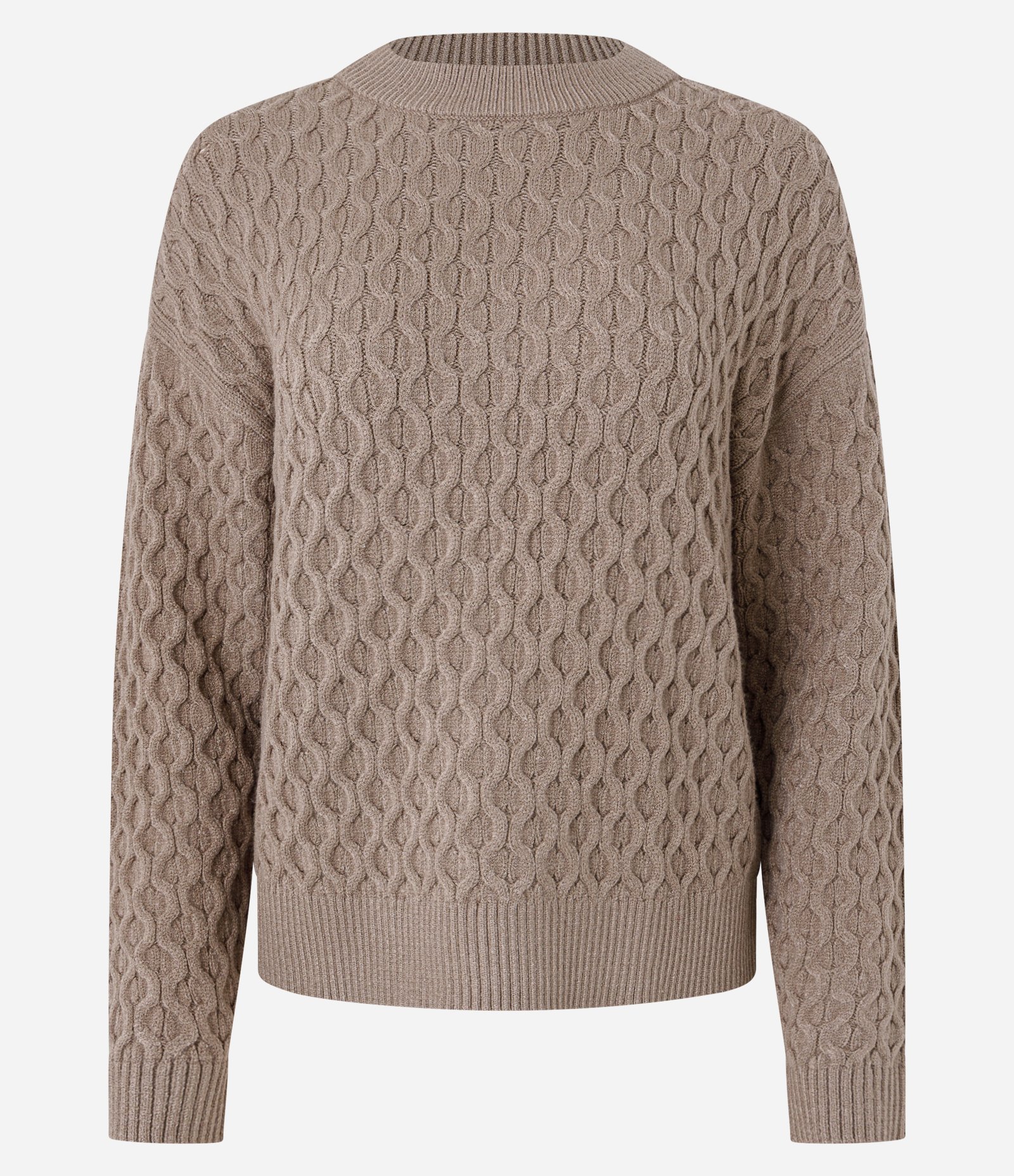 Suéter Manga Longa em Tricot com Textura Colmeia Marrom 6