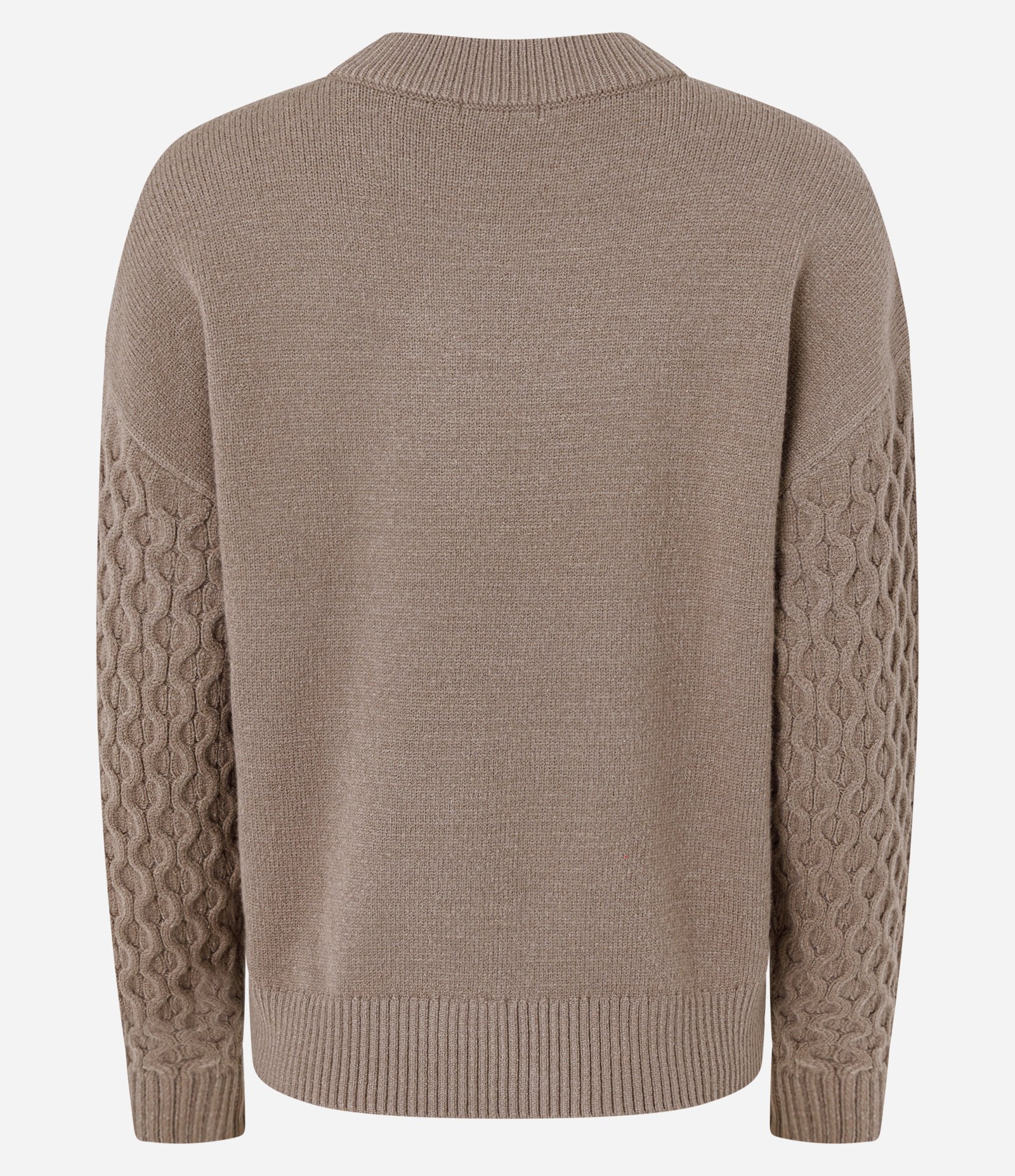 Suéter Manga Longa em Tricot com Textura Colmeia Marrom 8