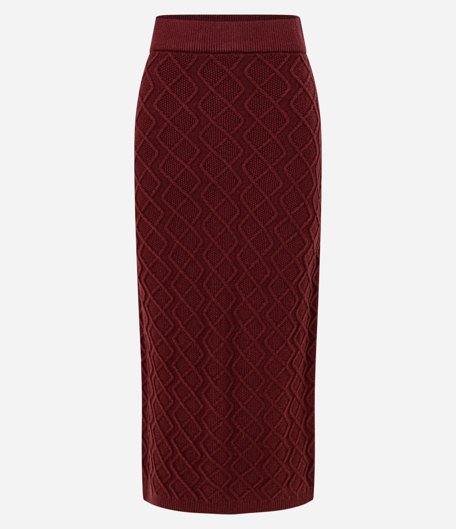 Saia Midi em Tricô com Bordado de Losangos 5