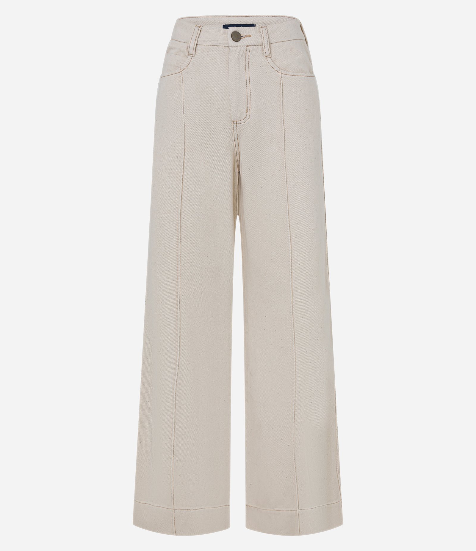 Calça Wide Leg em Sarja com Friso Frontal 5