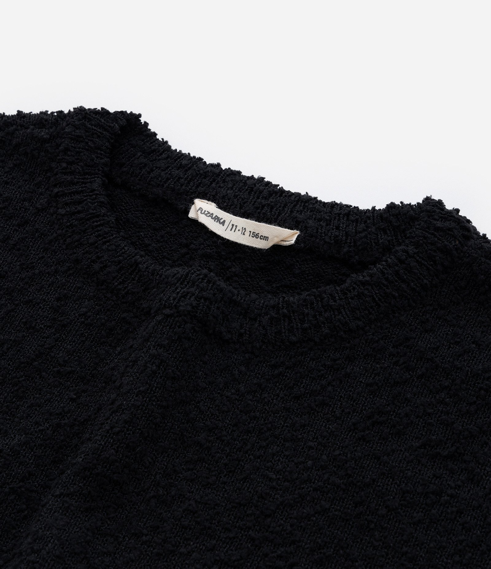 Suéter Curto Infantil em Tricô com Textura - Tam 5 a 14 Anos Preto 4