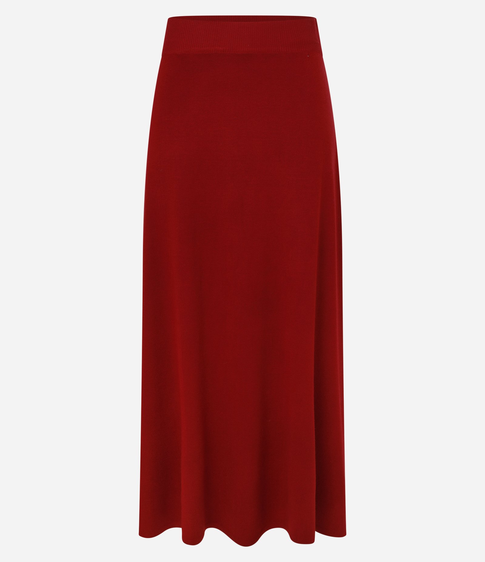 Saia Evasê Midi em Tricô com Caimento Leve Vermelho 5