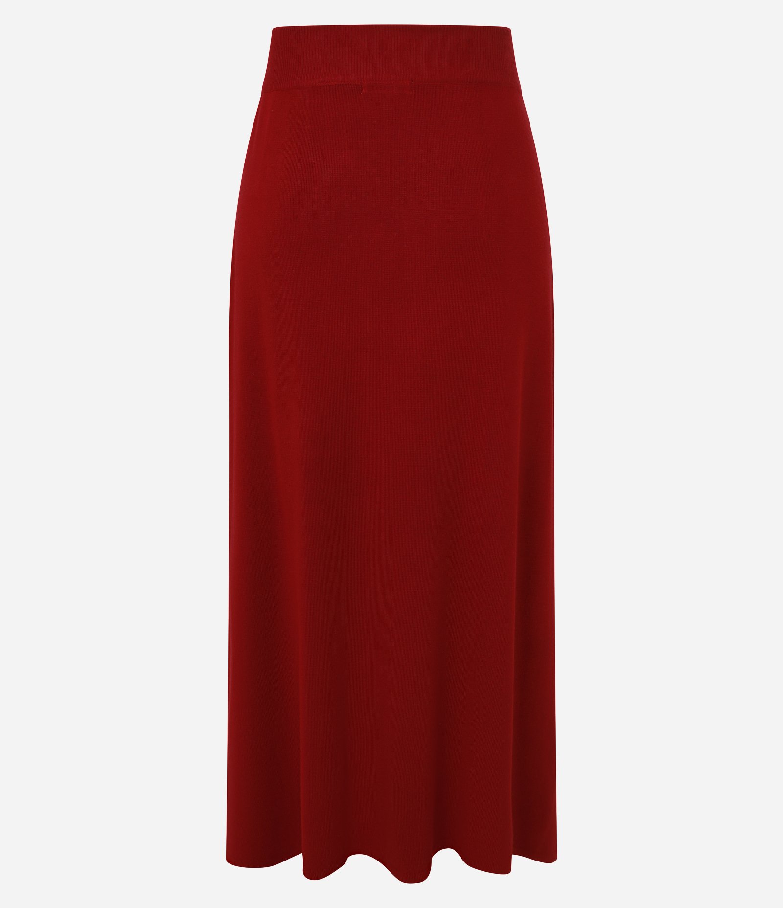Saia Evasê Midi em Tricô com Caimento Leve Vermelho 6