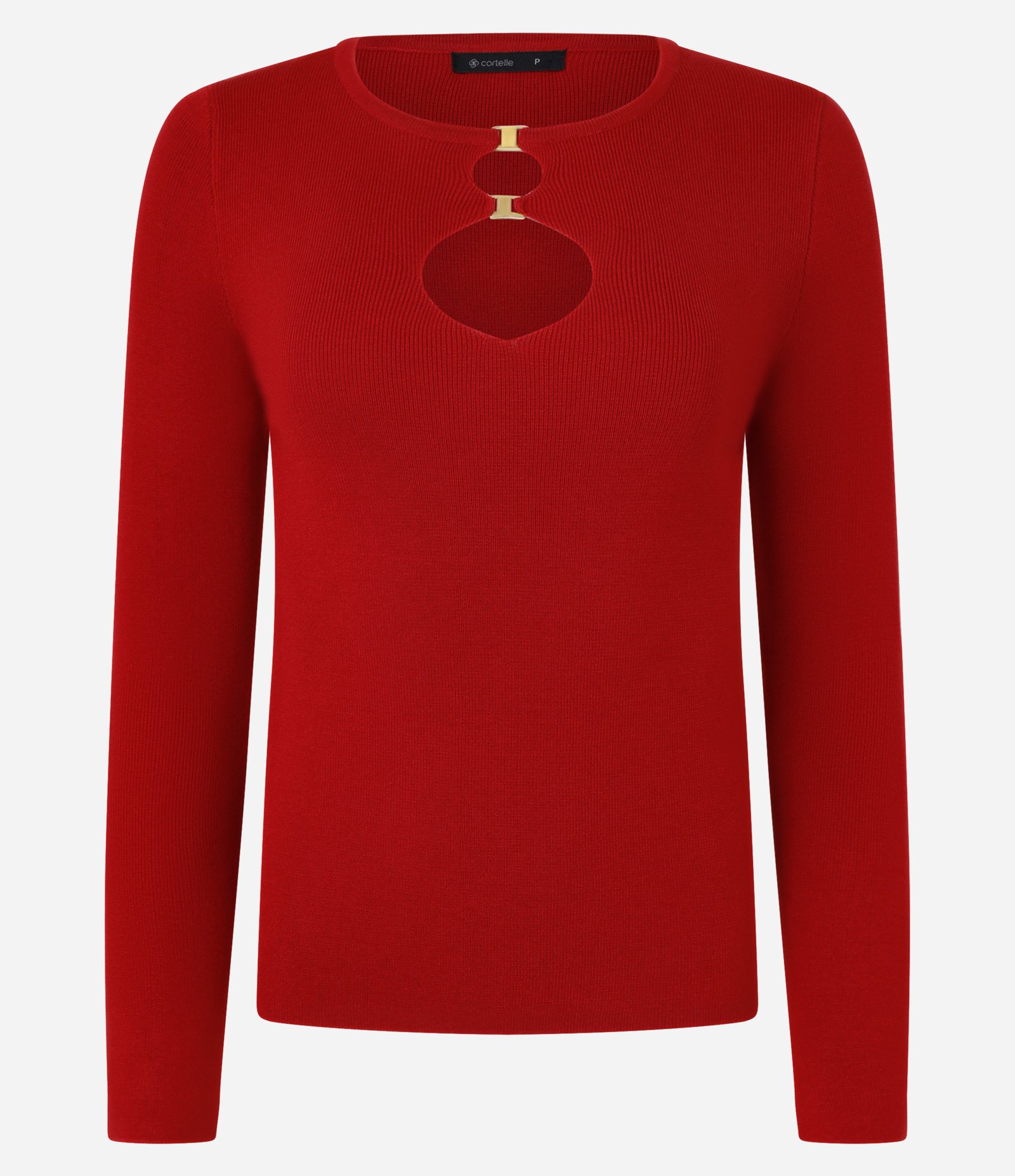 Blusa em Viscose com Vazados e Fivelas no Busto Vermelho 5