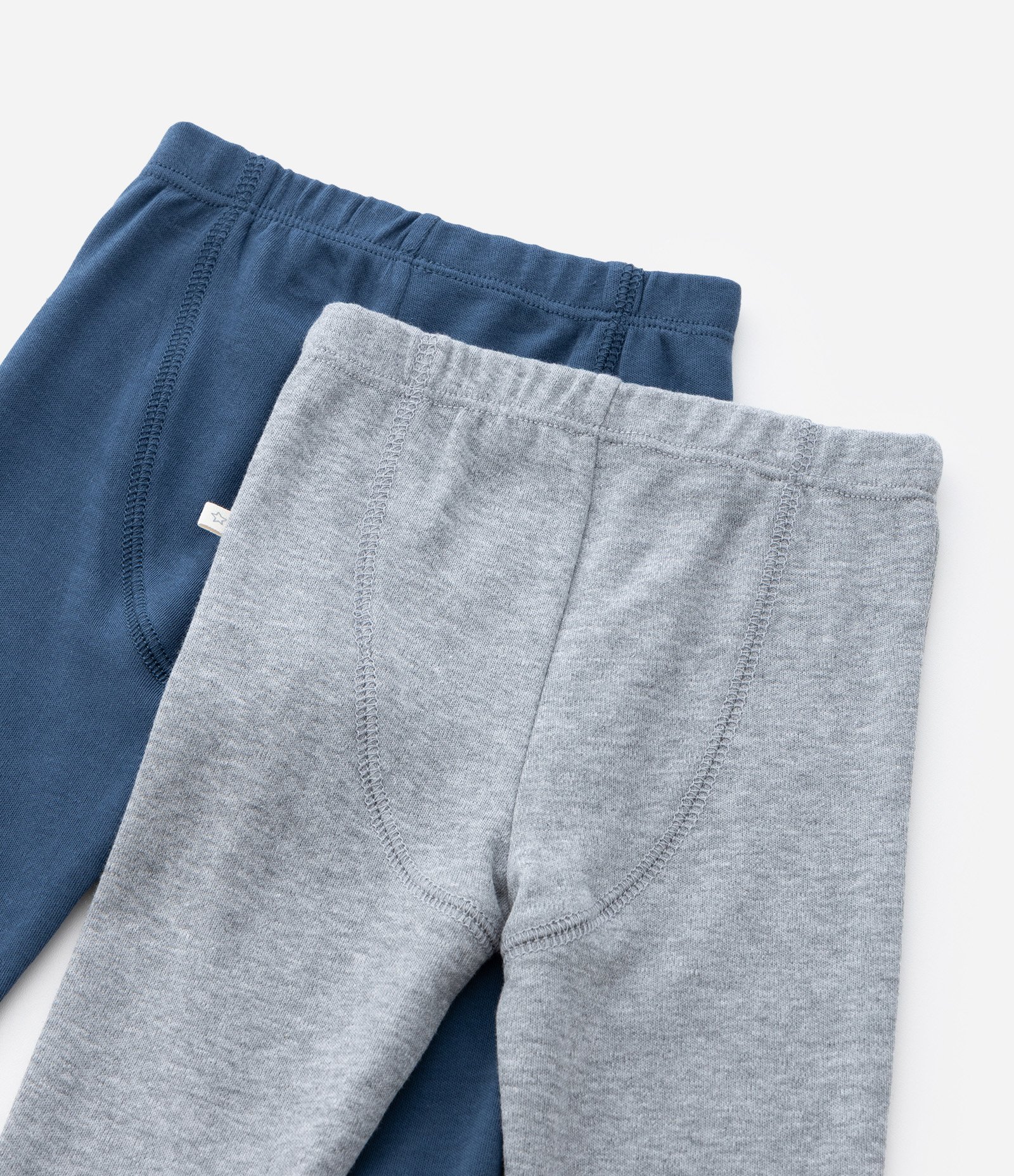 Kit 02 Calças Infantis Básicas em Suedine - Tam RN a 18 meses Cinza/Azul 4