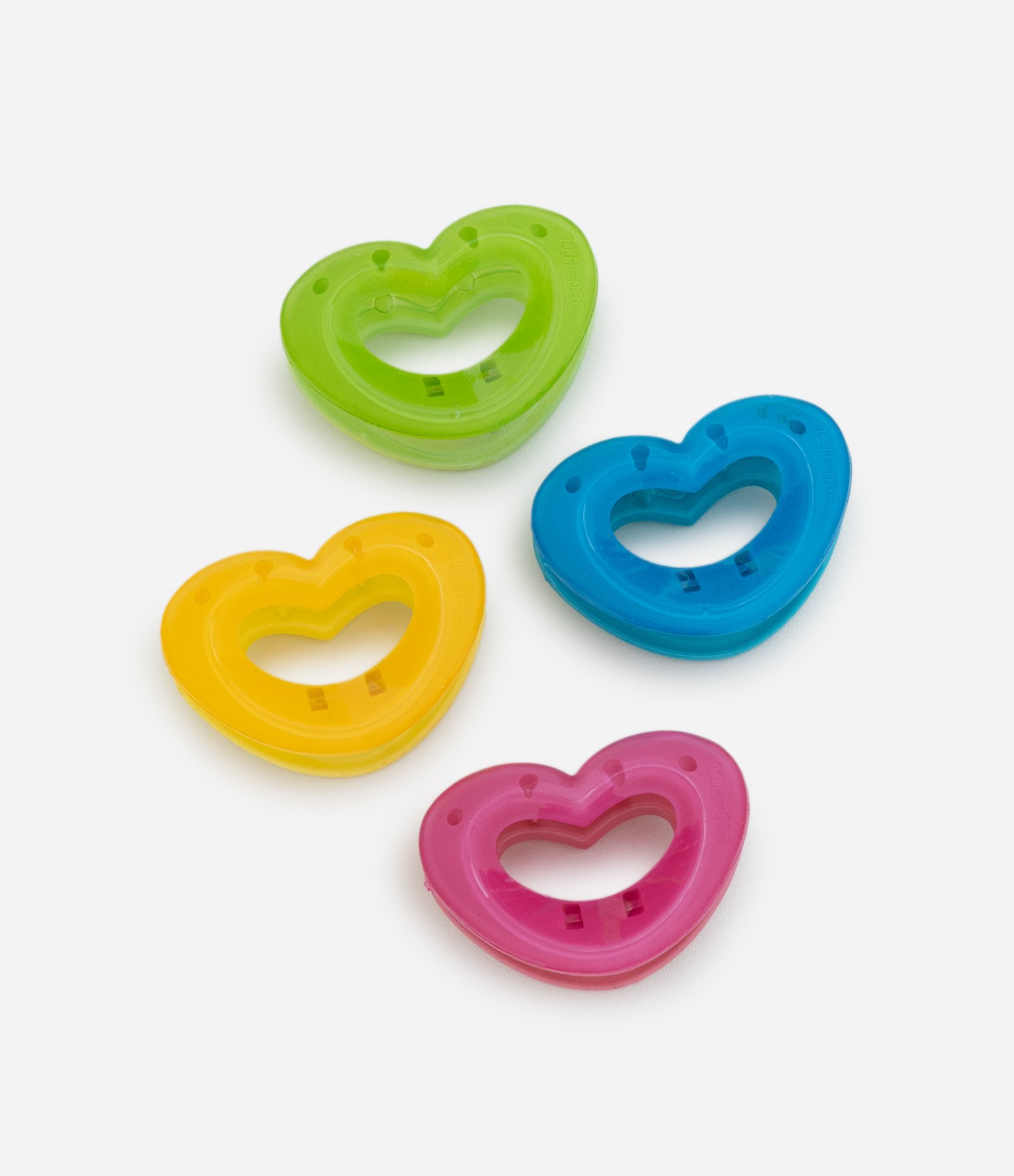 Kit 04 Piranhas de Cabelo Infantil em Formato Coração - Tam U Multicores 1