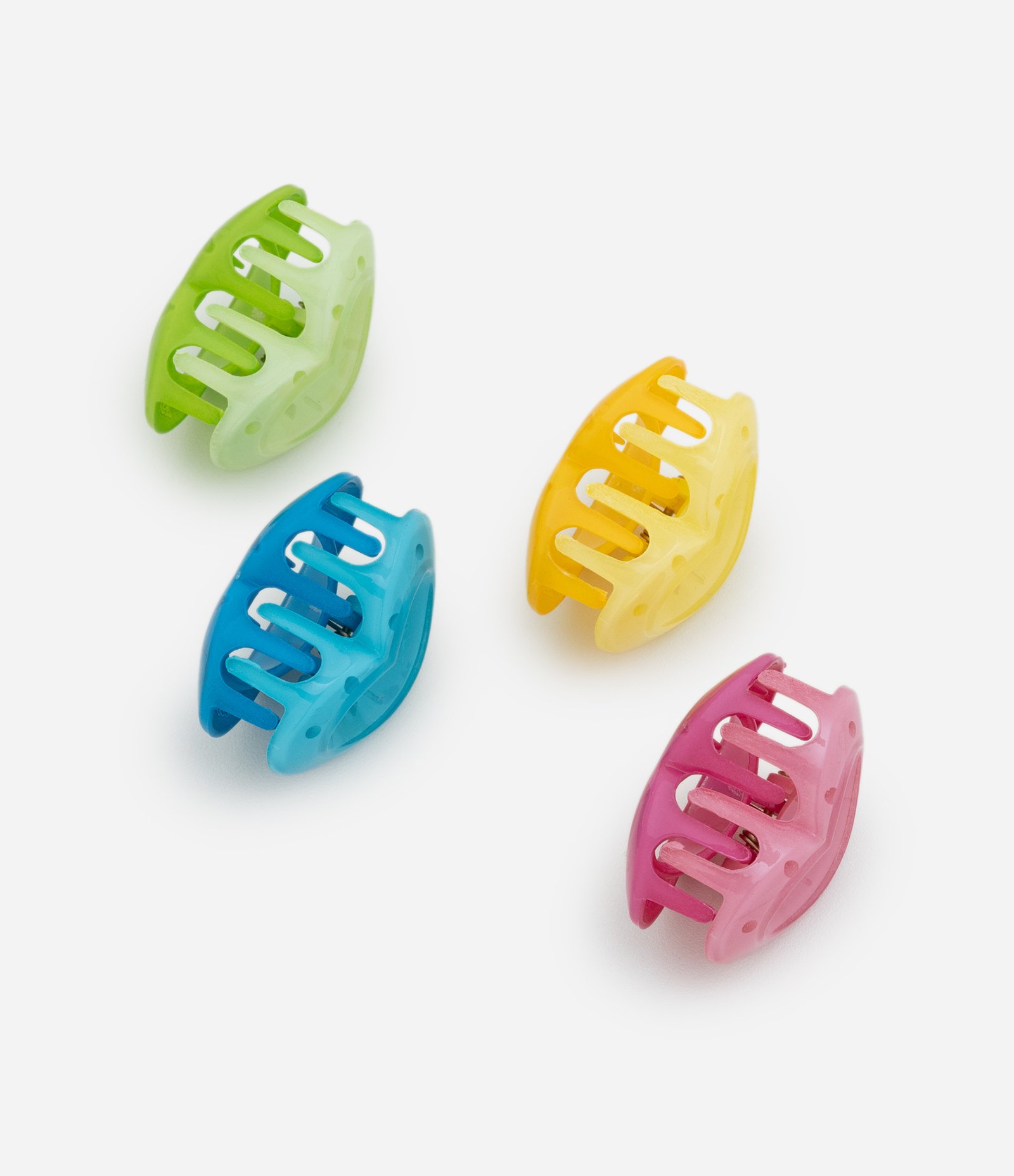 Kit 04 Piranhas de Cabelo Infantil em Formato Coração - Tam U Multicores 2