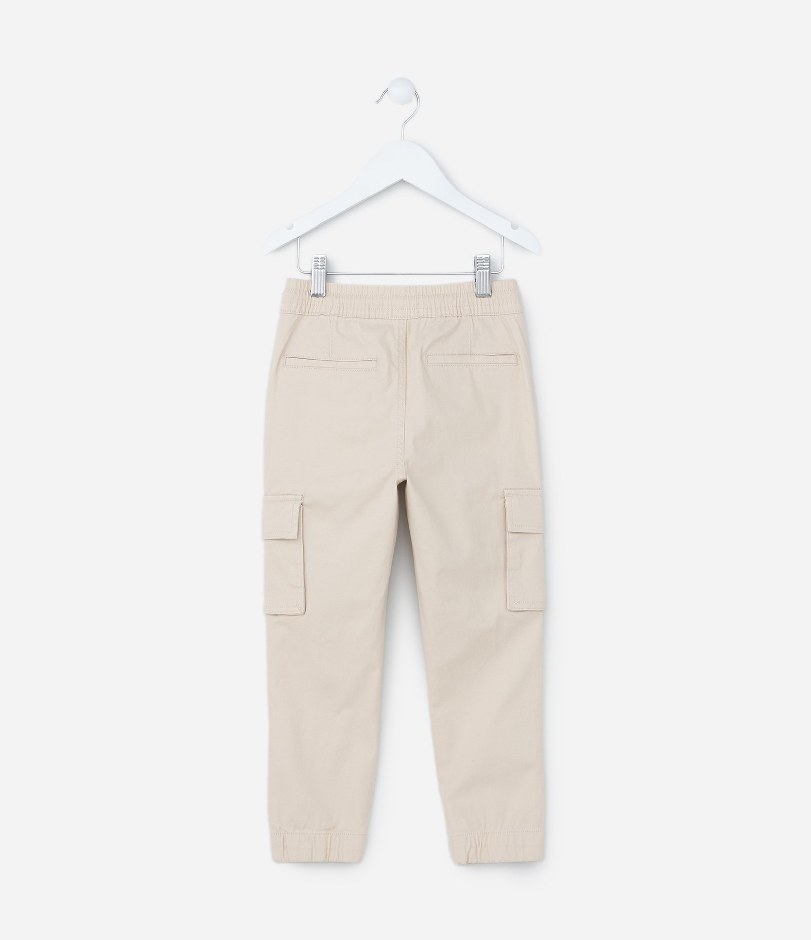 Calça Jogger Infantil com Bolsos Cargo - Tam 5 a 14 anos Bege 2