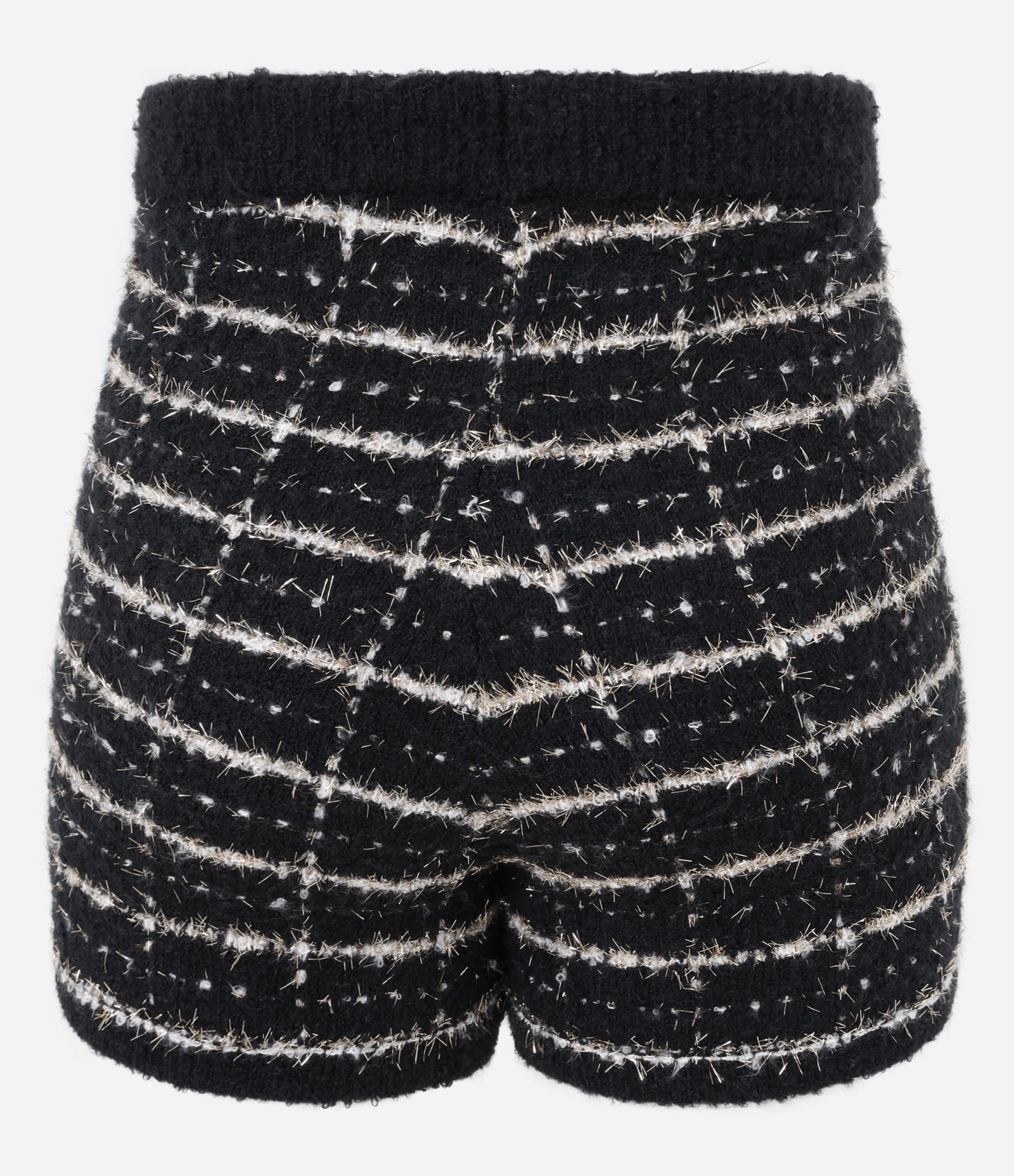 Short com Textura e Estampa Xadrez Preto 3