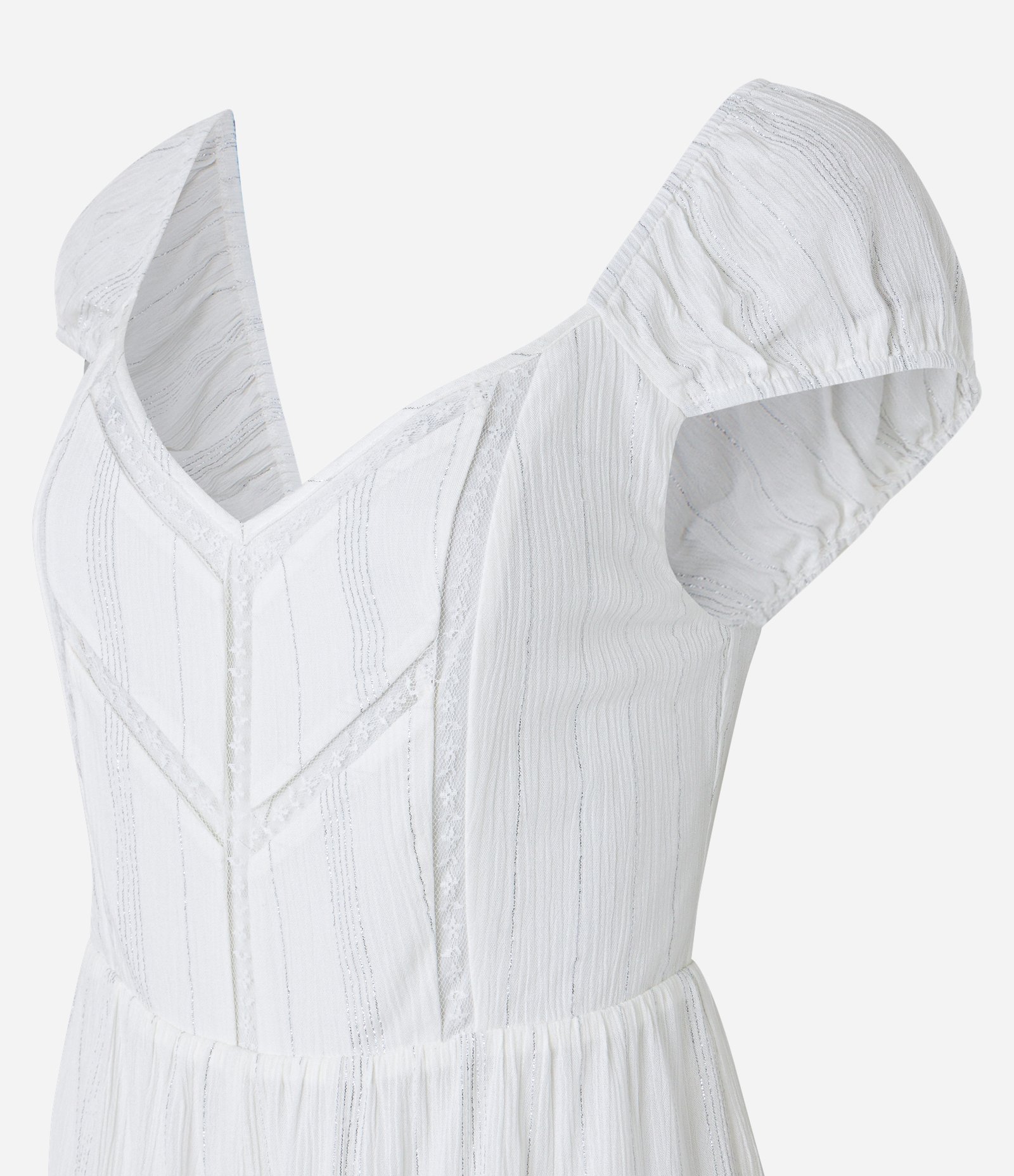 Macaquinho em Viscose com Entremeio e Manga Copinho com Forro Duplo Branco 6