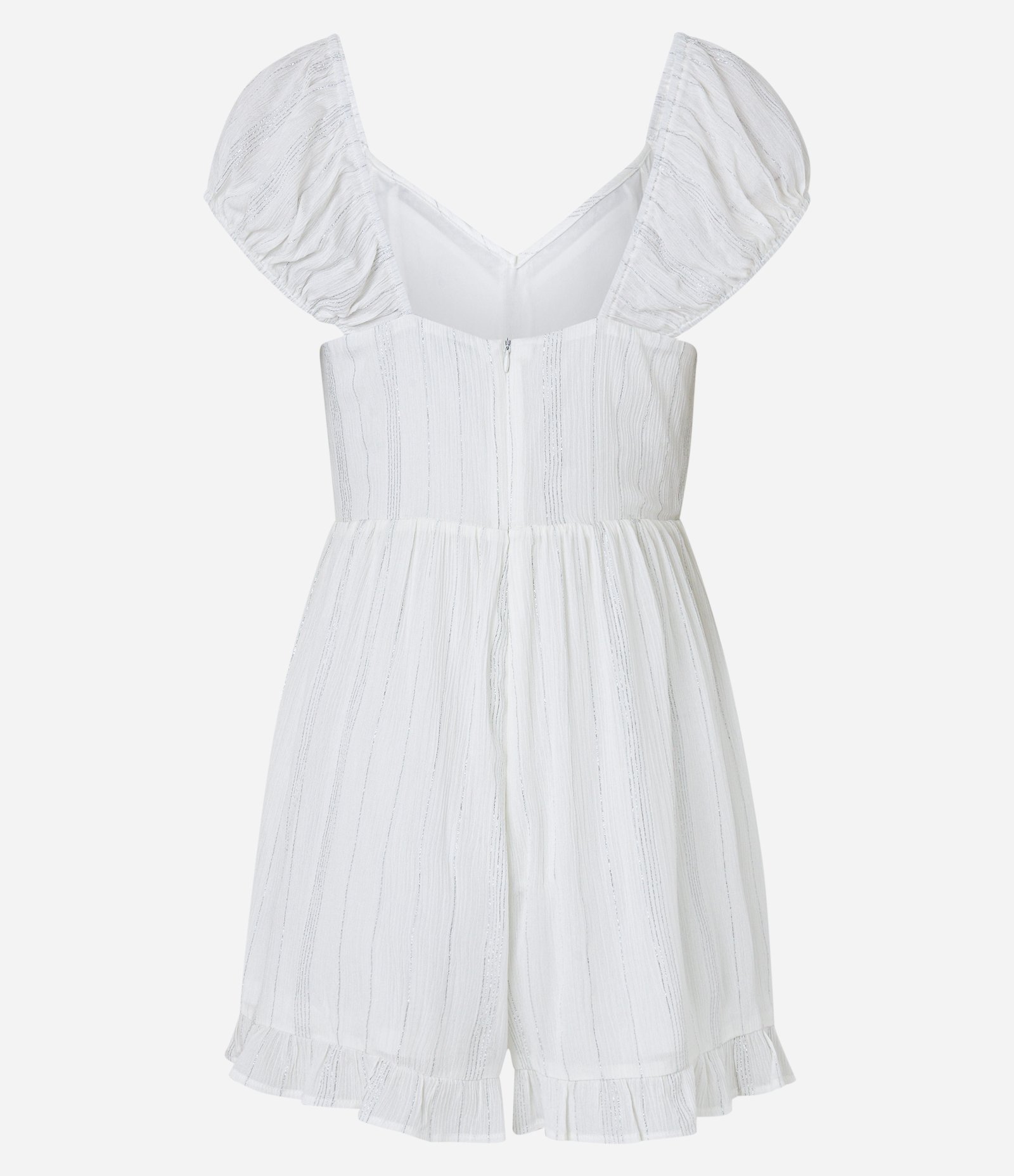 Macaquinho em Viscose com Entremeio e Manga Copinho com Forro Duplo Branco 7