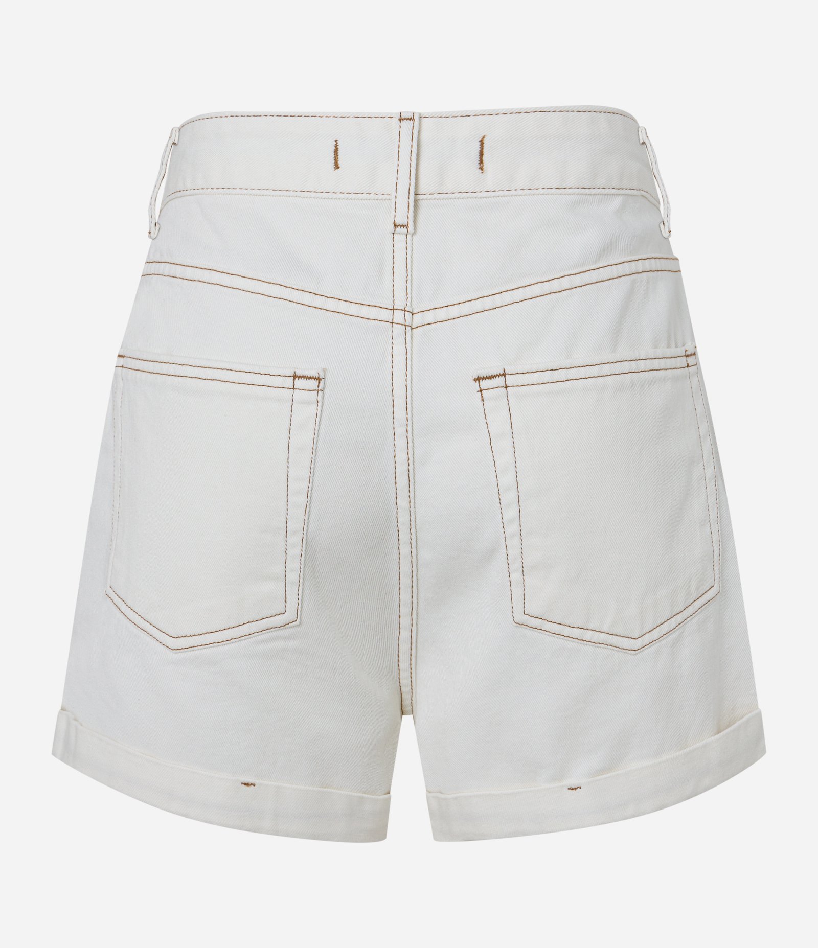 Short Baggy em Sarja com Barra Dobradinha Off White 5