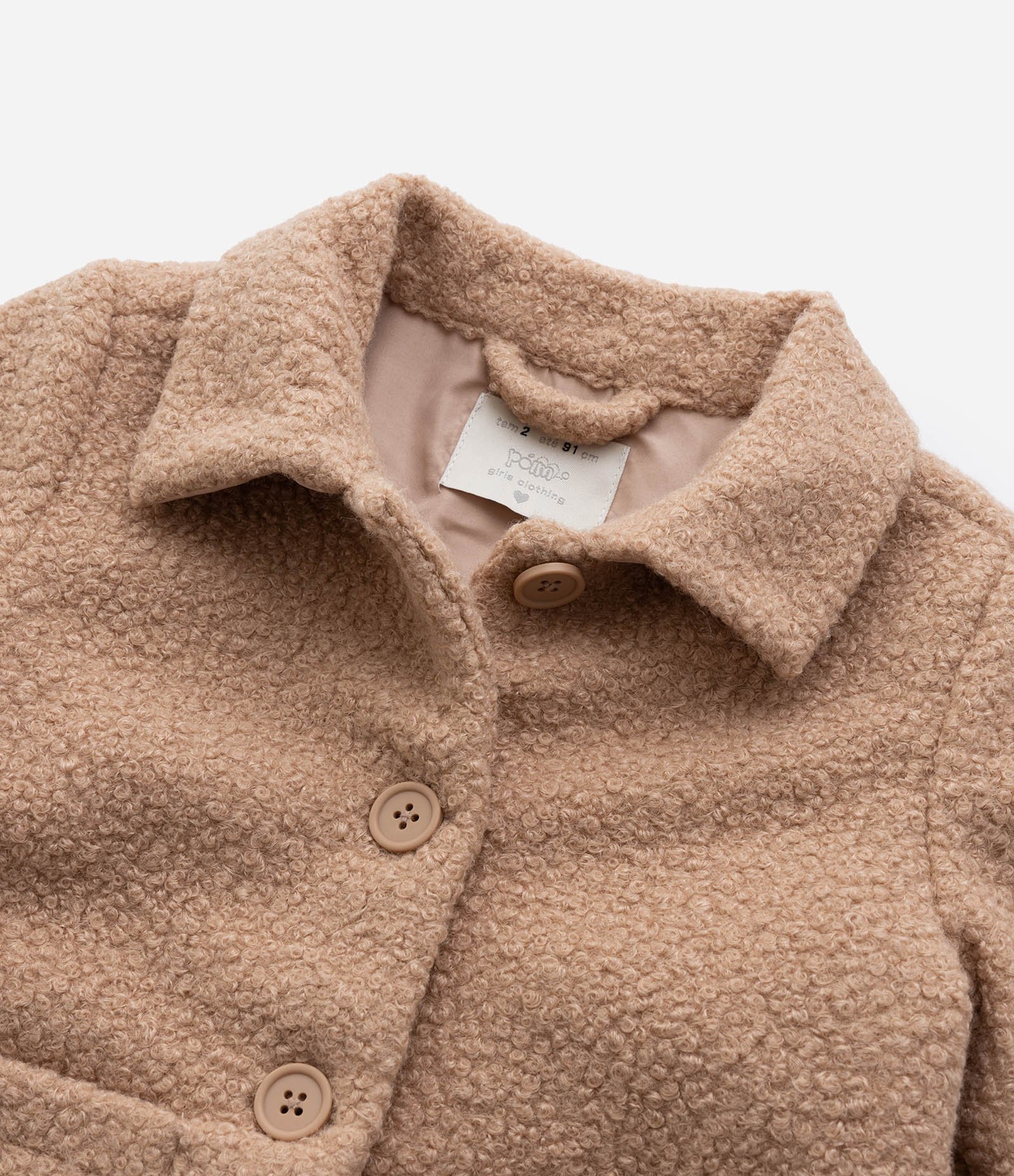 Casaco Infantil com Pelinhos e Bolsos - Tam 1 a 5 Anos Marrom 5