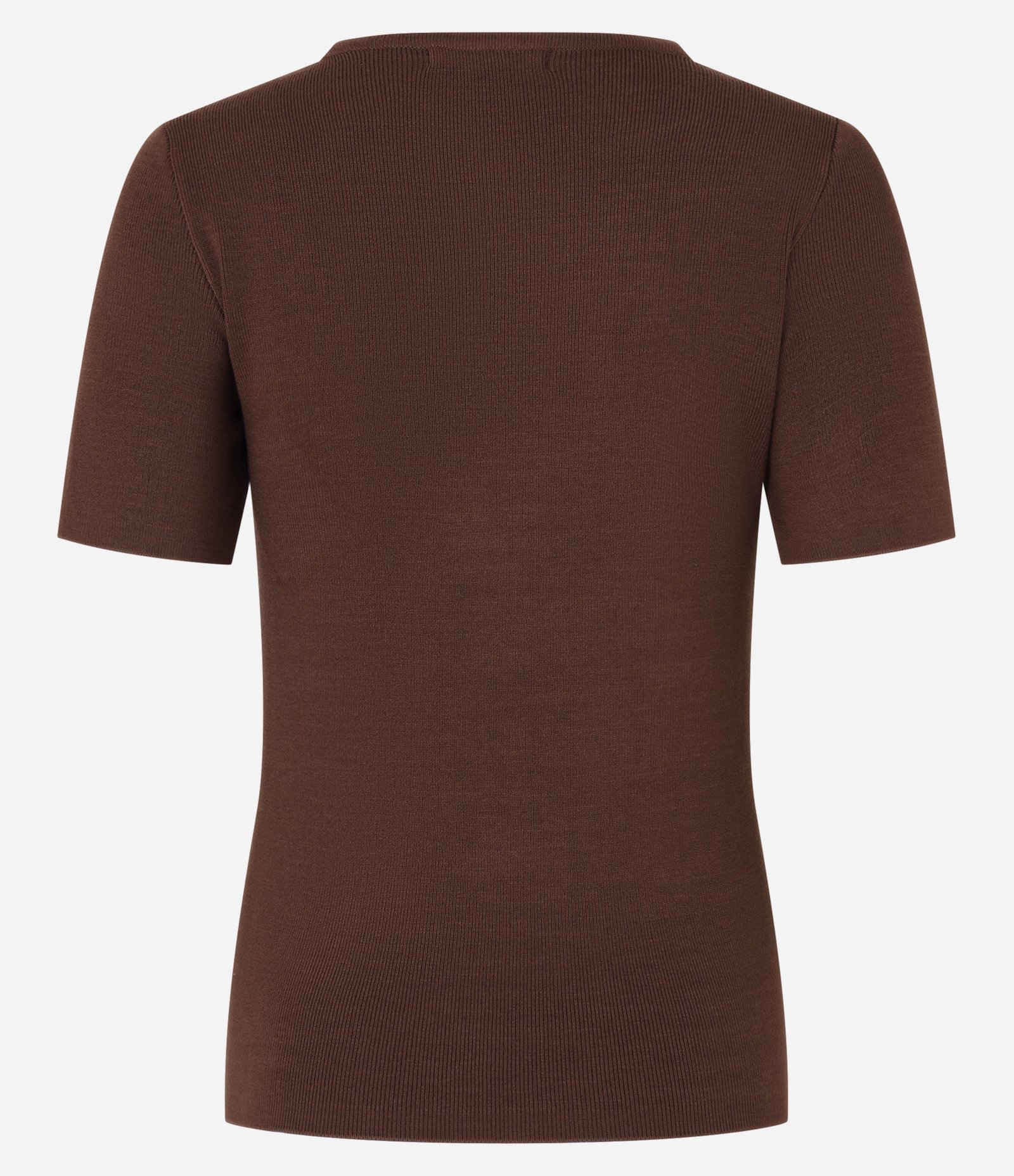 Blusa Ajustada em Tricô com Aberturas Afiveladas Marrom 7