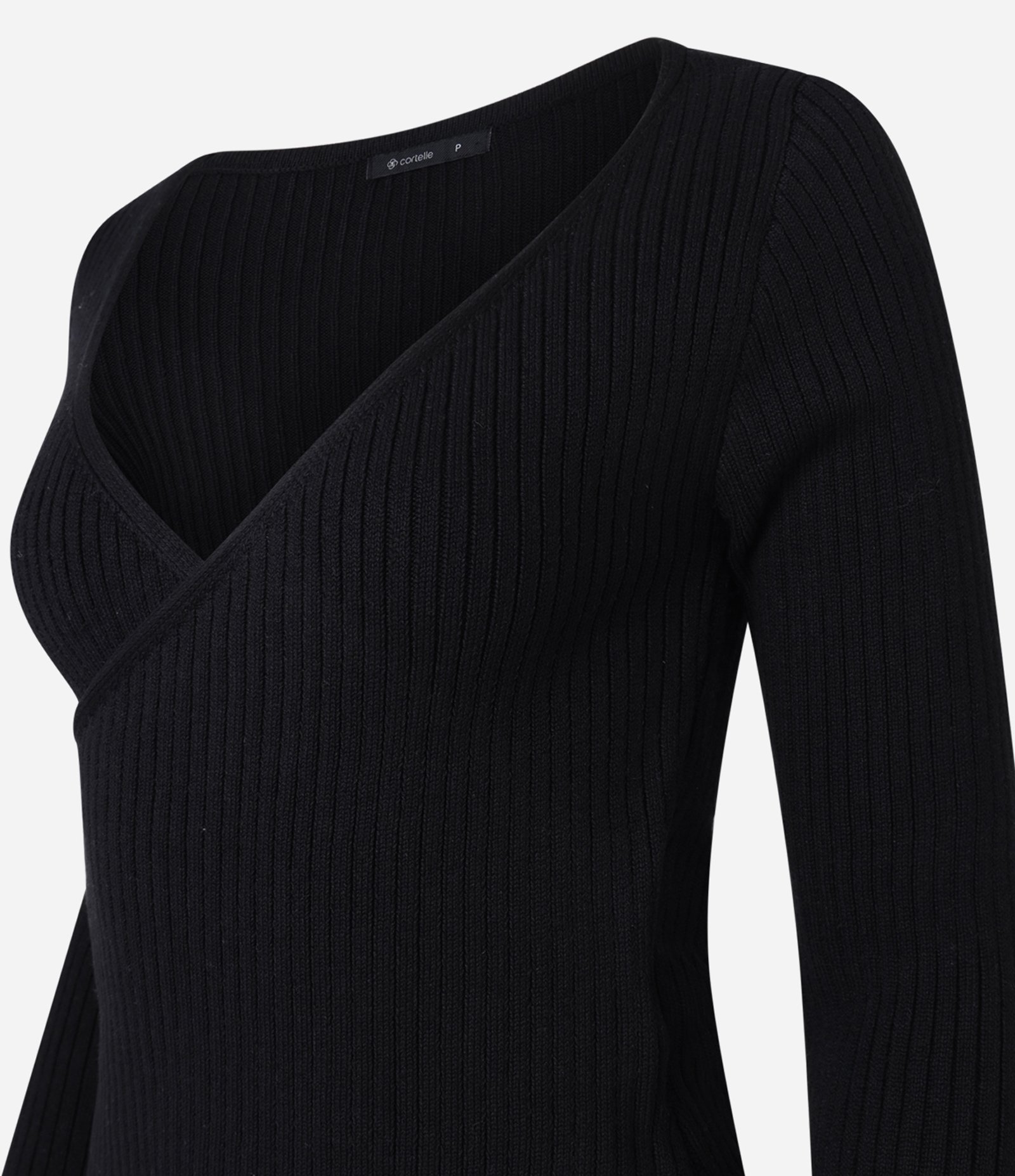 Blusa em Viscose com Decote V Transpassado Preto 6