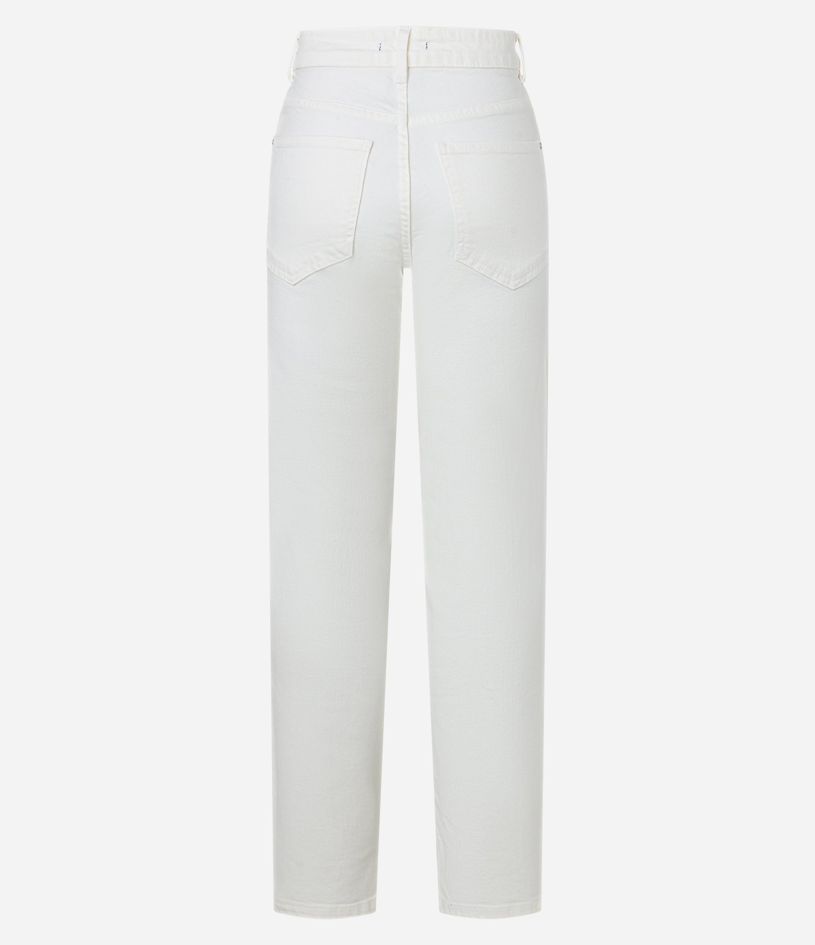 Calça Slim em Sarja com Elastano e Fenda na Barra Branco 2