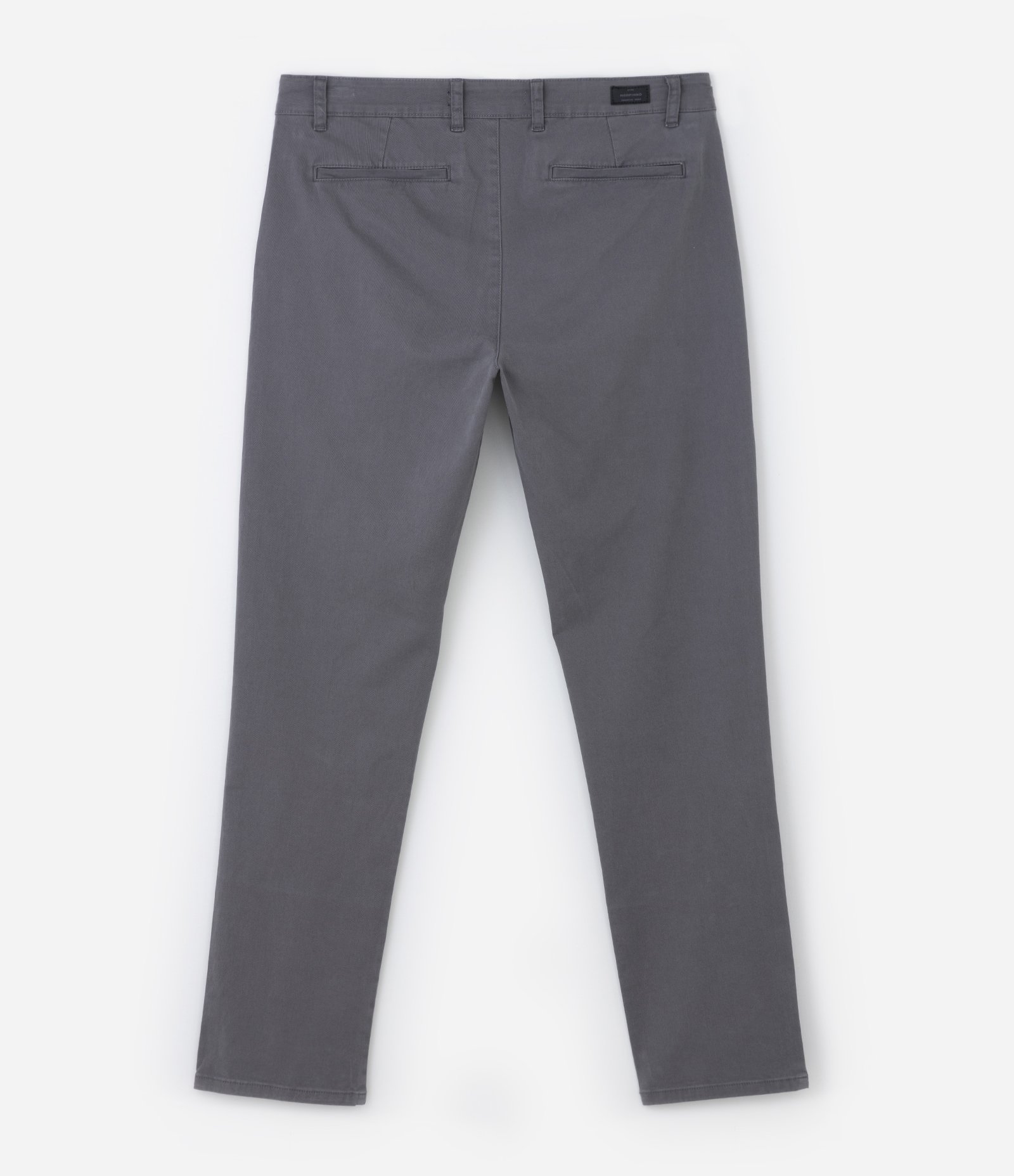 Calça Slim em Sarja com Lavagem Estonada Cinza 6