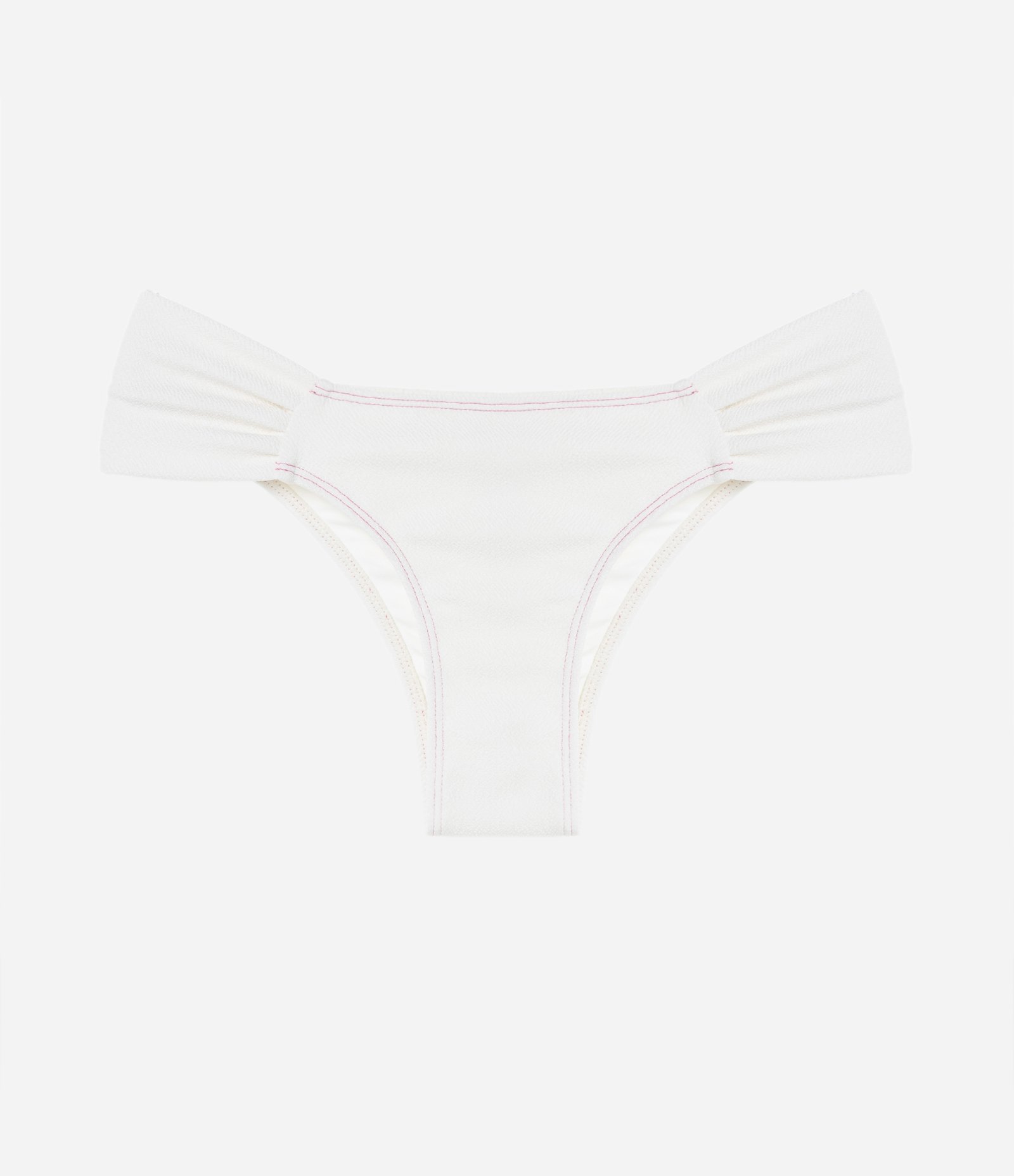 Biquíni Calcinha com Lateral Drapeada e Texturas Branco Neve 5