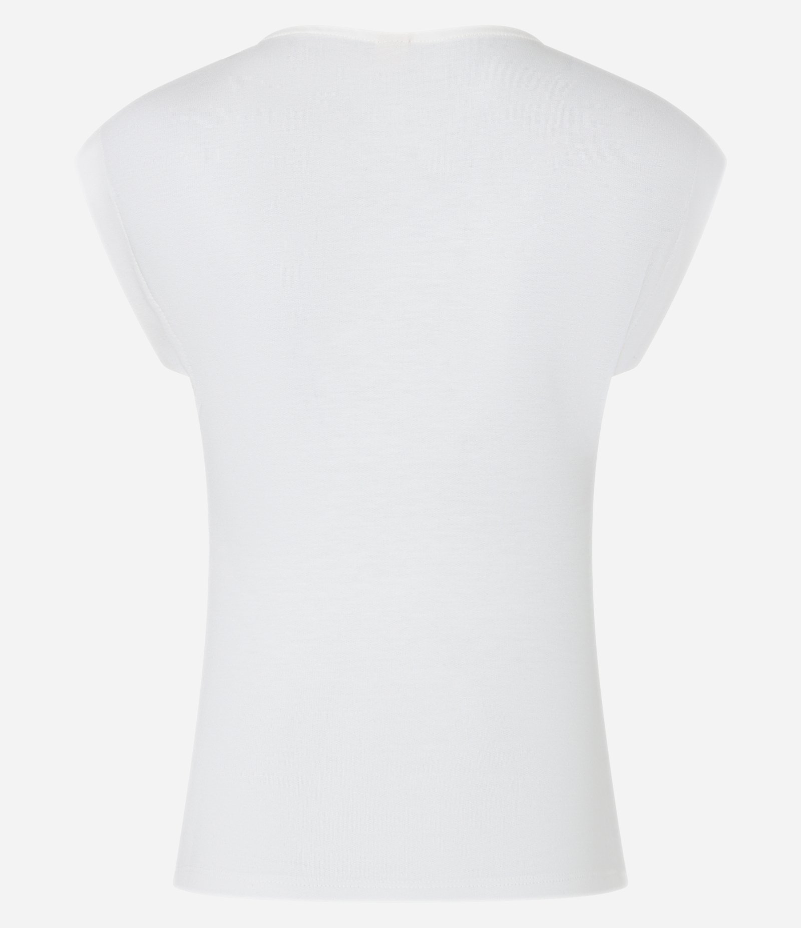 Blusa Sem Manga em Algodão com Decote Canoa e Franzidos Branco 6