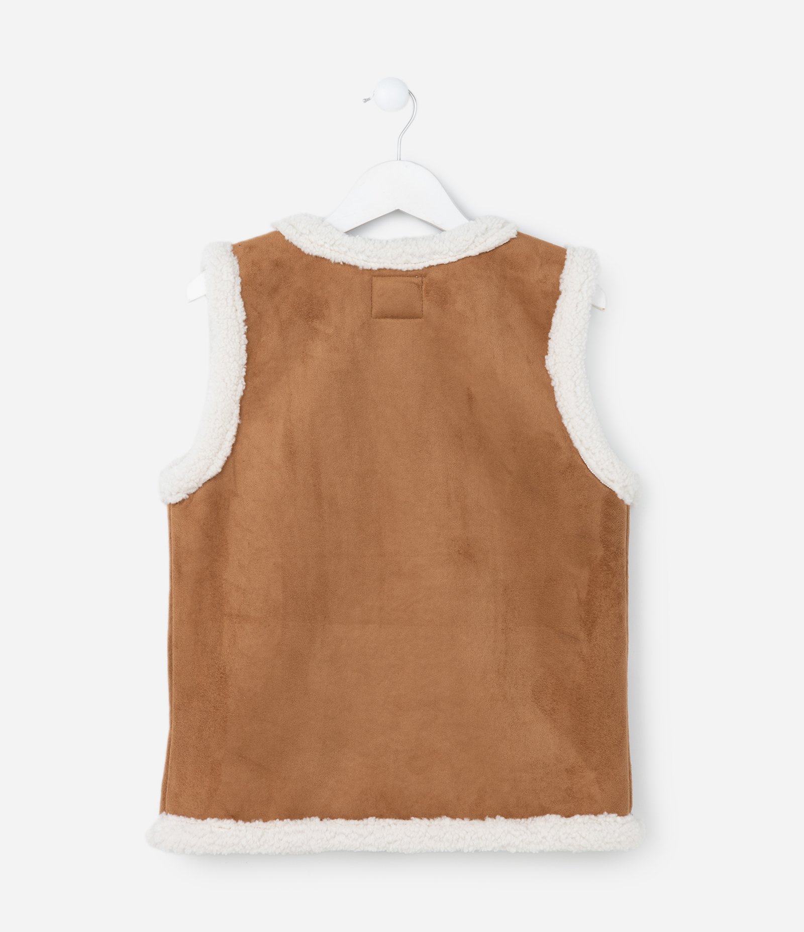 Colete Infantil com Detalhes em Sherpa - Tam 5 a 14 Anos Marrom 2