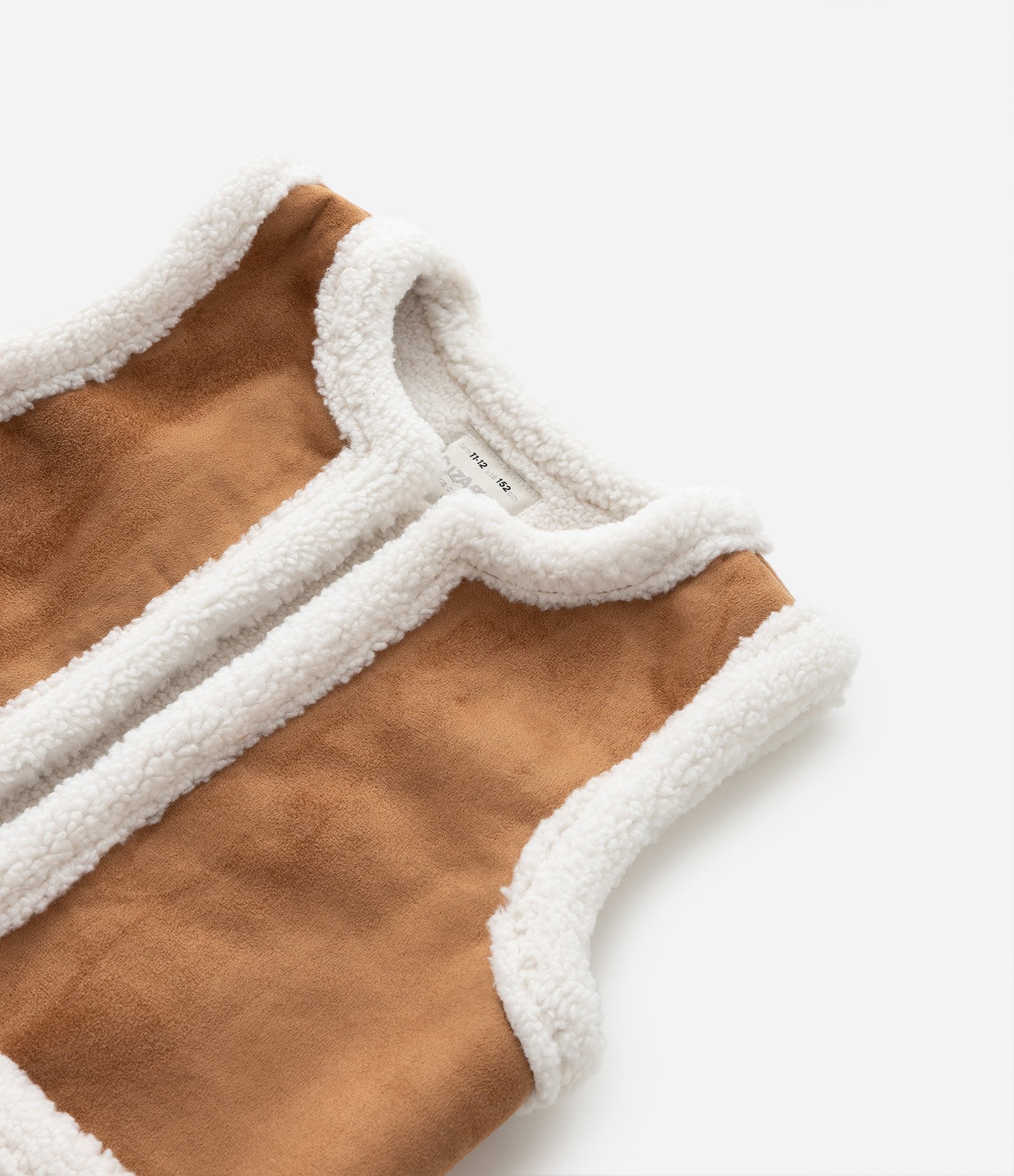 Colete Infantil com Detalhes em Sherpa - Tam 5 a 14 Anos Marrom 4