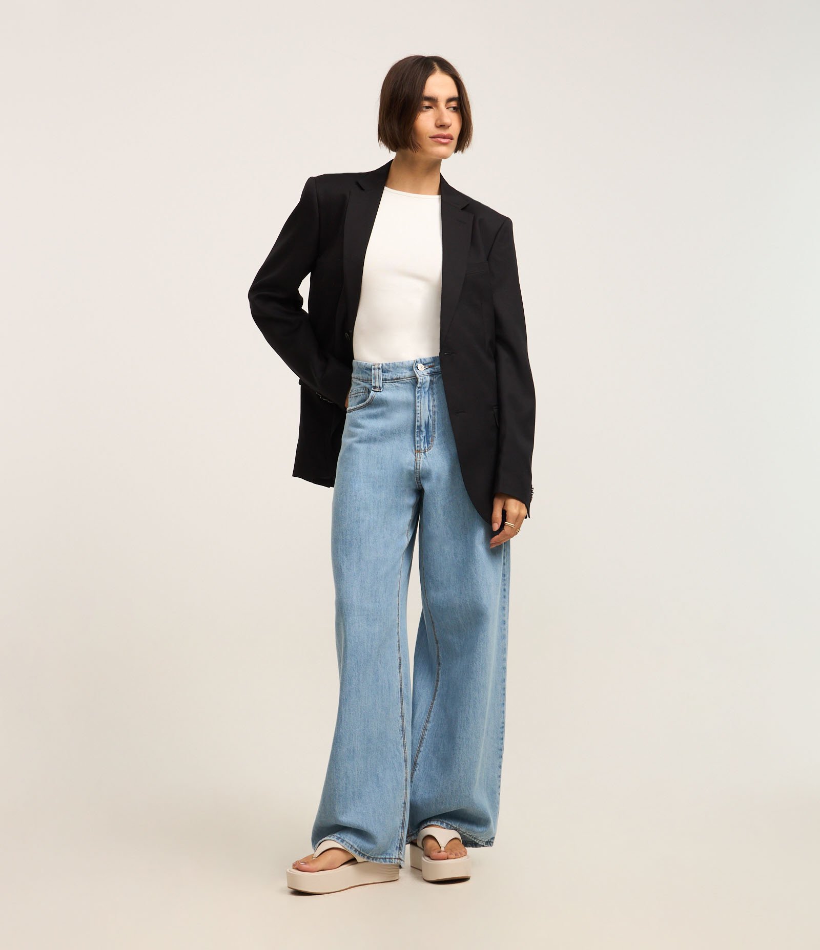 Body em Ribana com Gola Redonda Branco 2